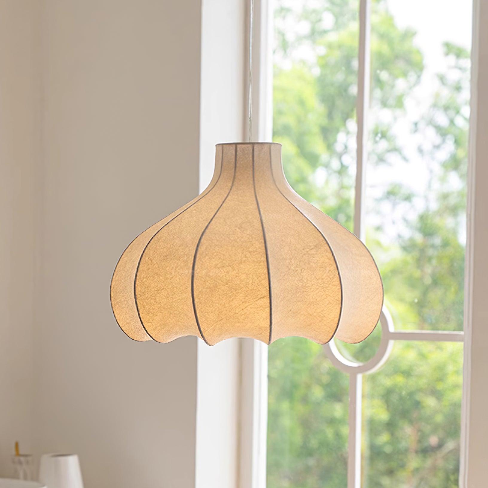 Silky Suspension avec Abat-jour en Soie Plissée Blanc Elégant - Neutralighting