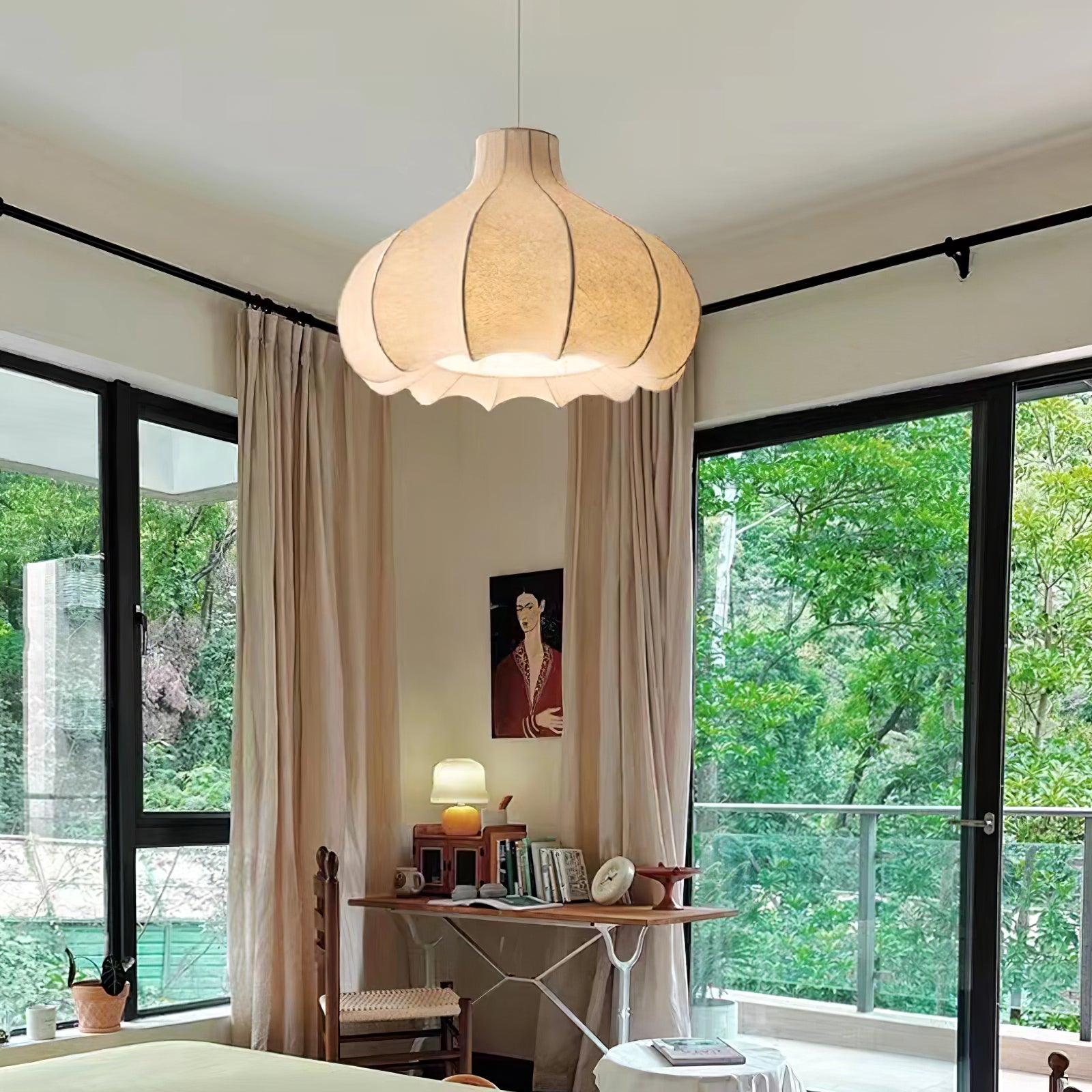 Silky Suspension avec Abat-jour en Soie Plissée Blanc Elégant - Neutralighting
