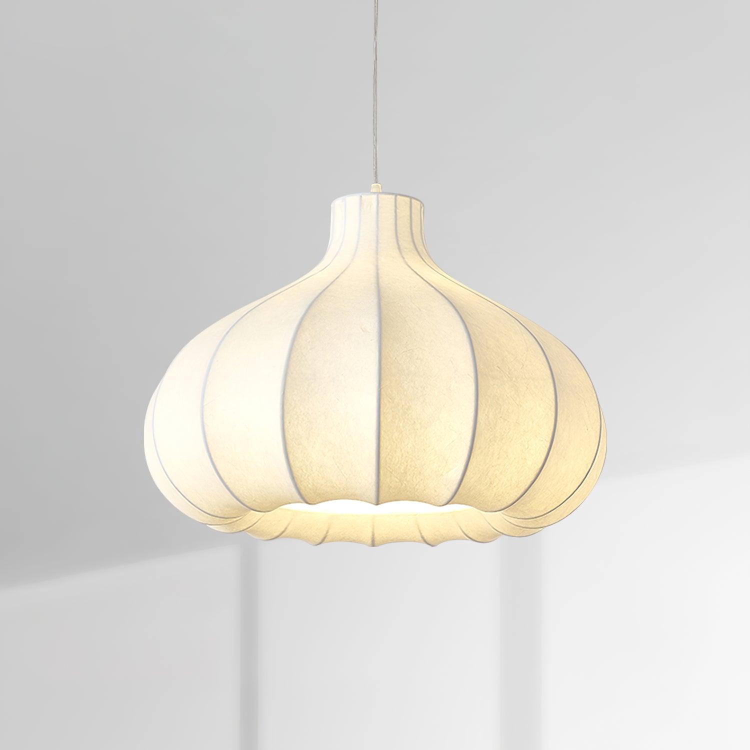 Silky Suspension avec Abat-jour en Soie Plissée Blanc Elégant - Neutralighting