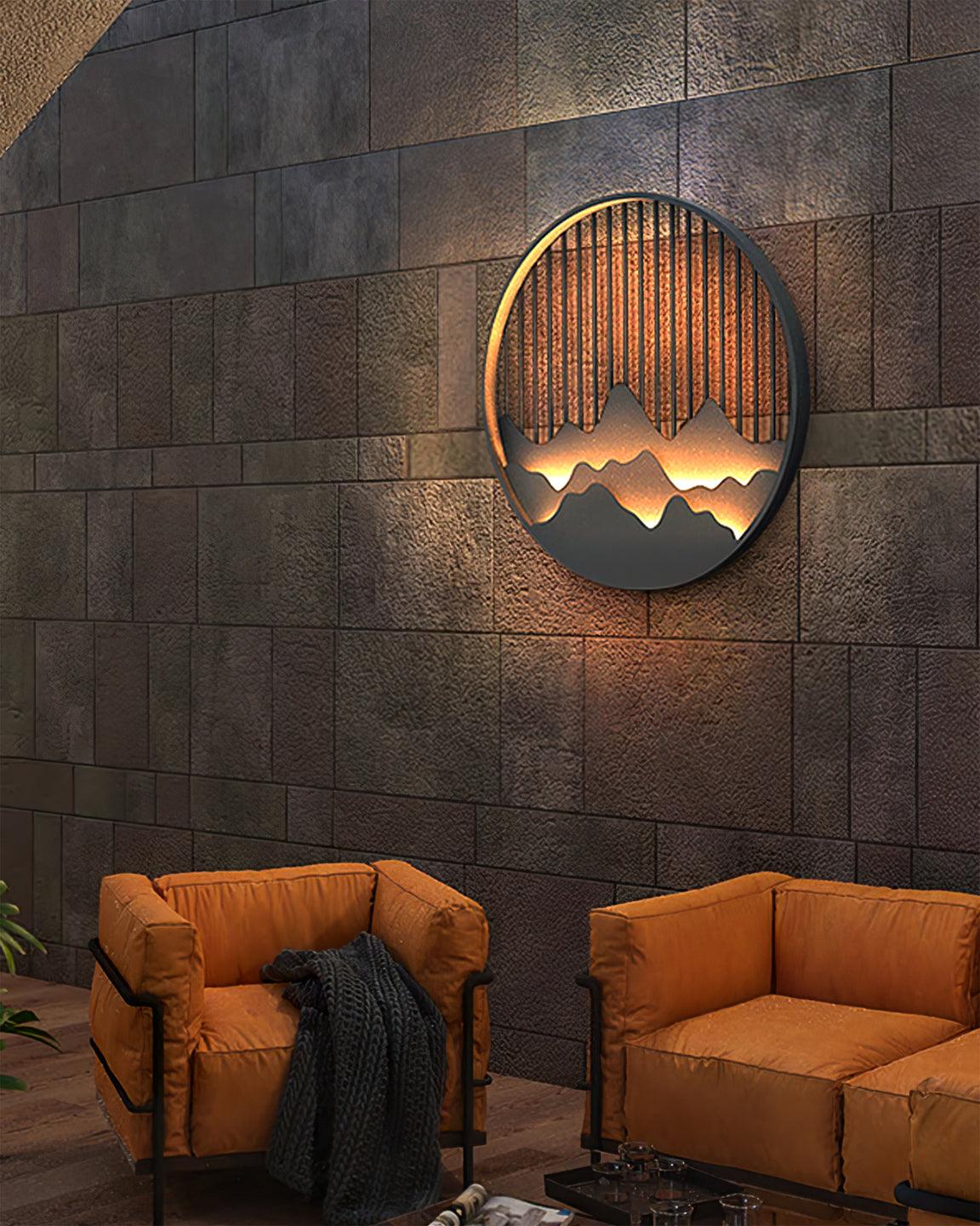 Mountain Wall Lamp Outdoor Circular Silhouette - Neutralighting