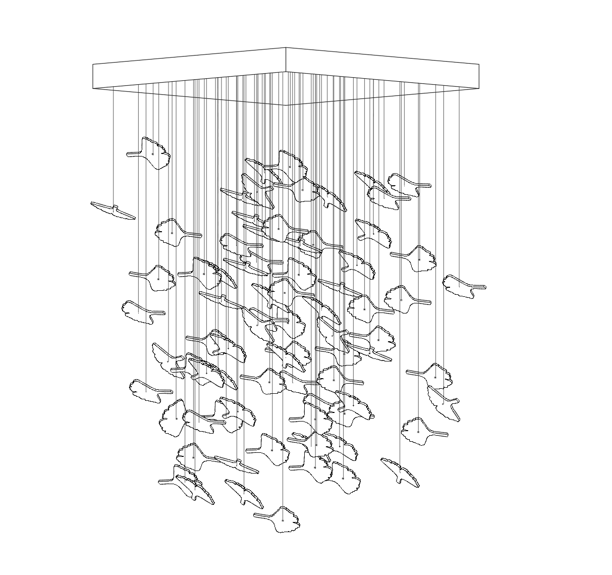 Syraean Lustre en cristal multicolore en forme de feuille d'érable - Neutralighting