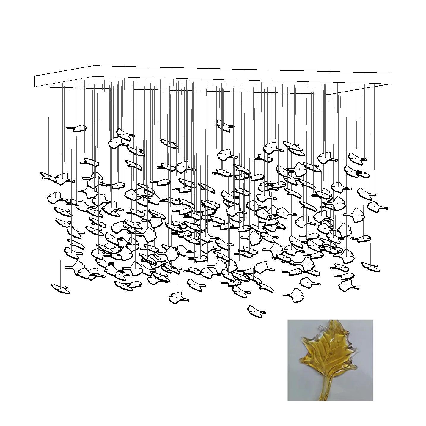 Syraean Lustre en cristal multicolore en forme de feuille d'érable - Neutralighting