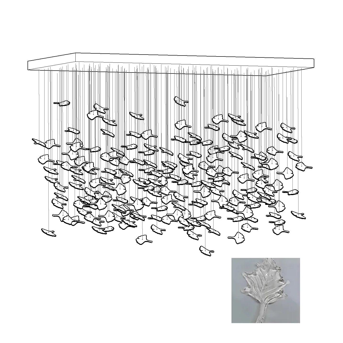 Syraean Lustre en cristal multicolore en forme de feuille d'érable - Neutralighting