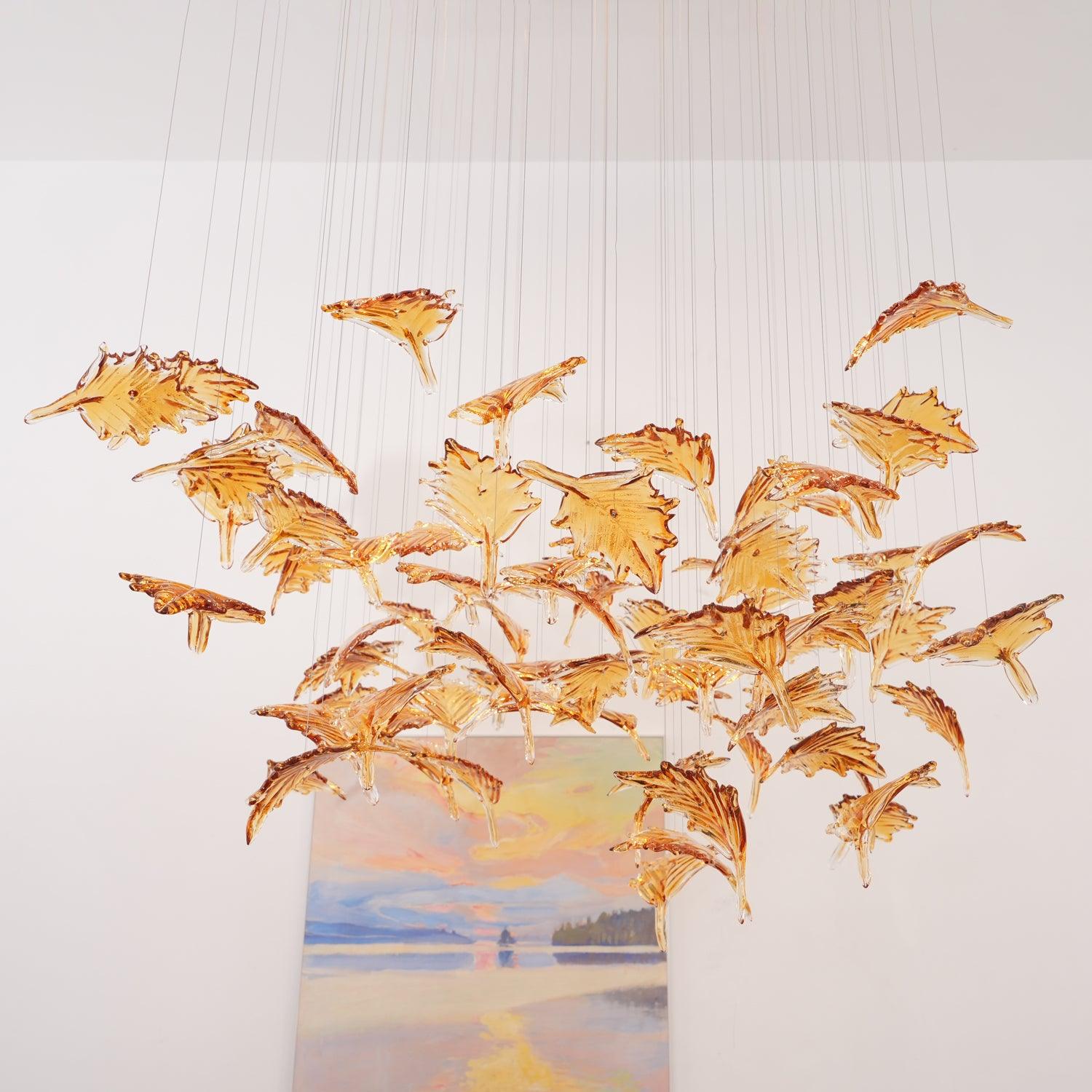Syraean Lustre en cristal multicolore en forme de feuille d'érable - Neutralighting