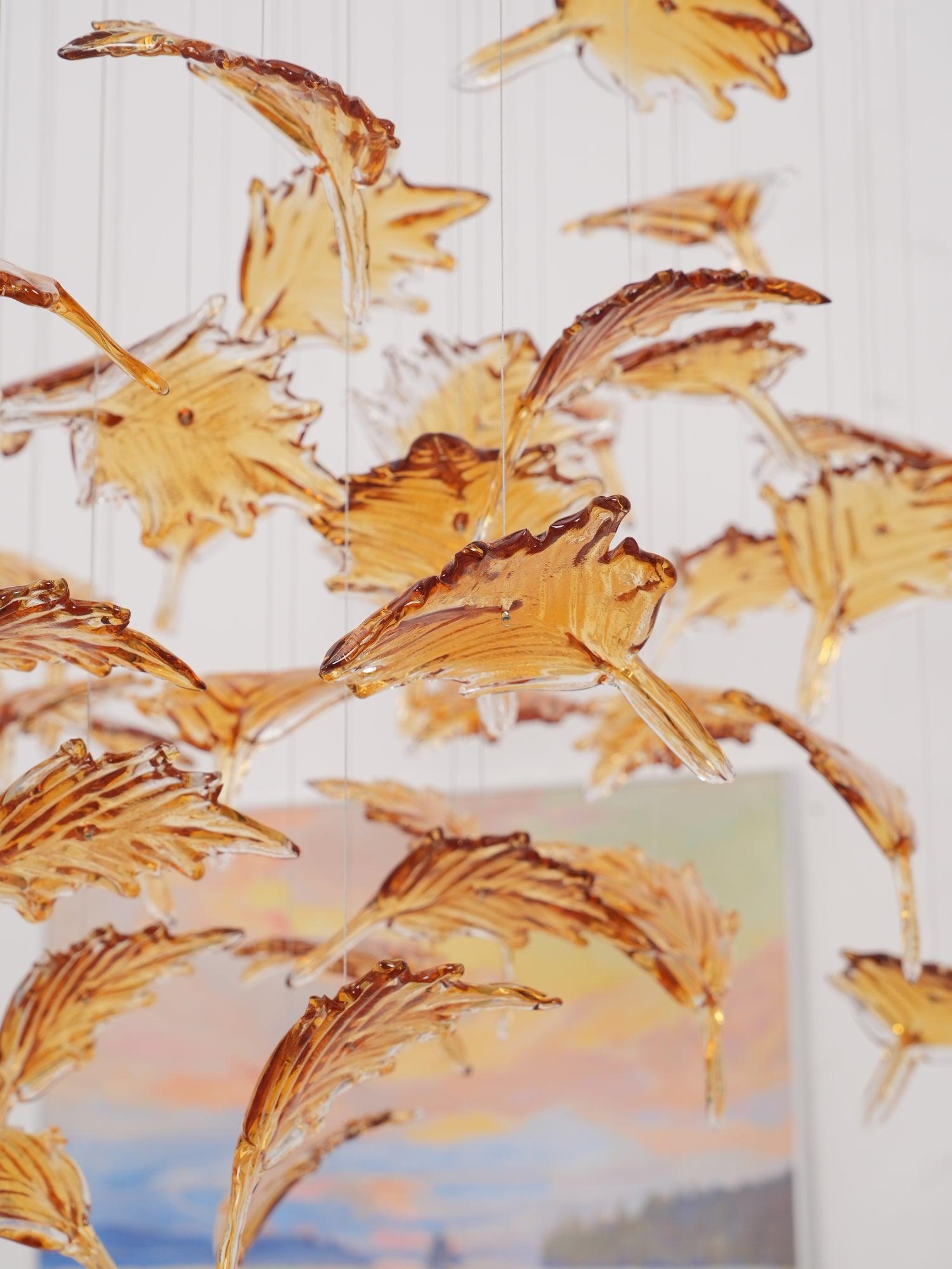 Syraean Lustre en cristal multicolore en forme de feuille d'érable - Neutralighting