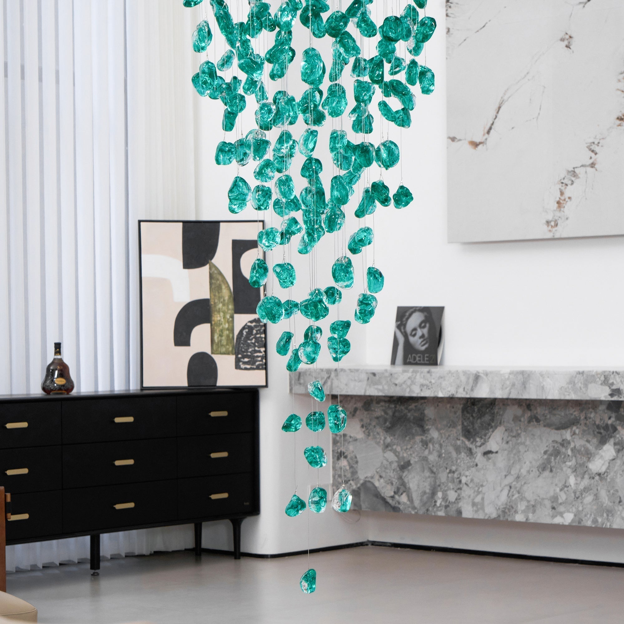 Veshaa Lustre en cristal de pierre de luxe postmoderne - Neutralighting