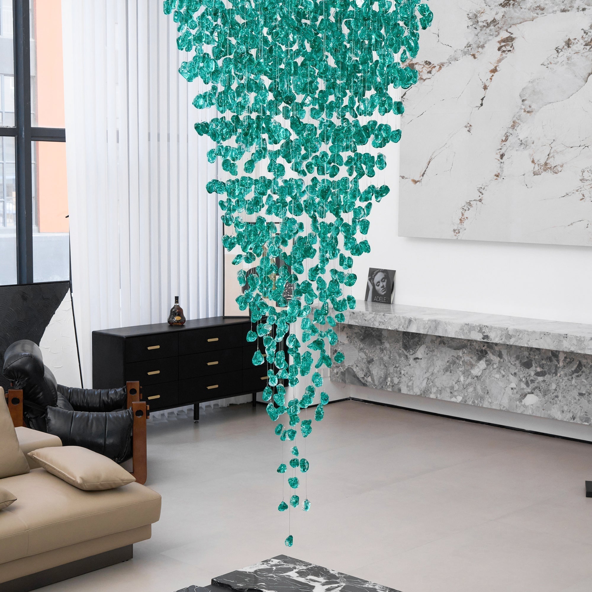 Veshaa Lustre en cristal de pierre de luxe postmoderne - Neutralighting