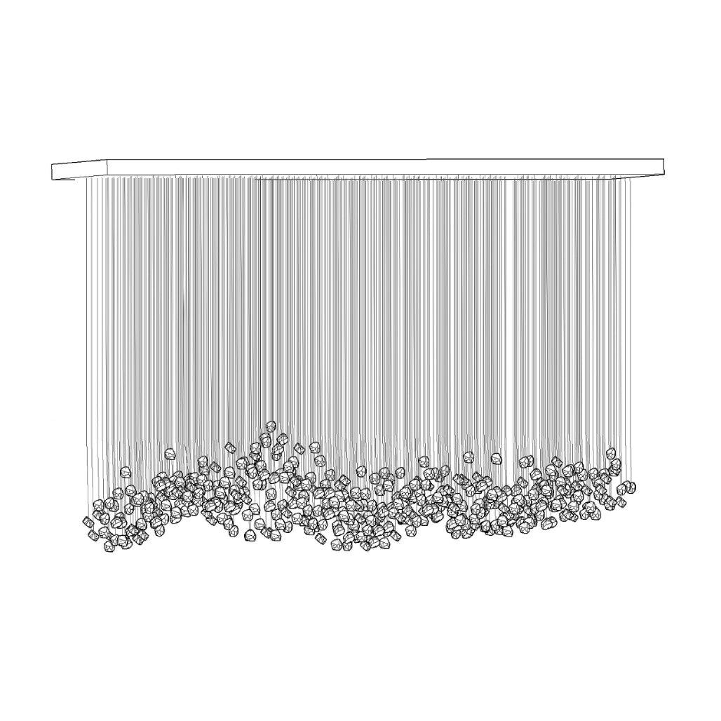 Veshaa Lustre en cristal de pierre de luxe postmoderne - Neutralighting
