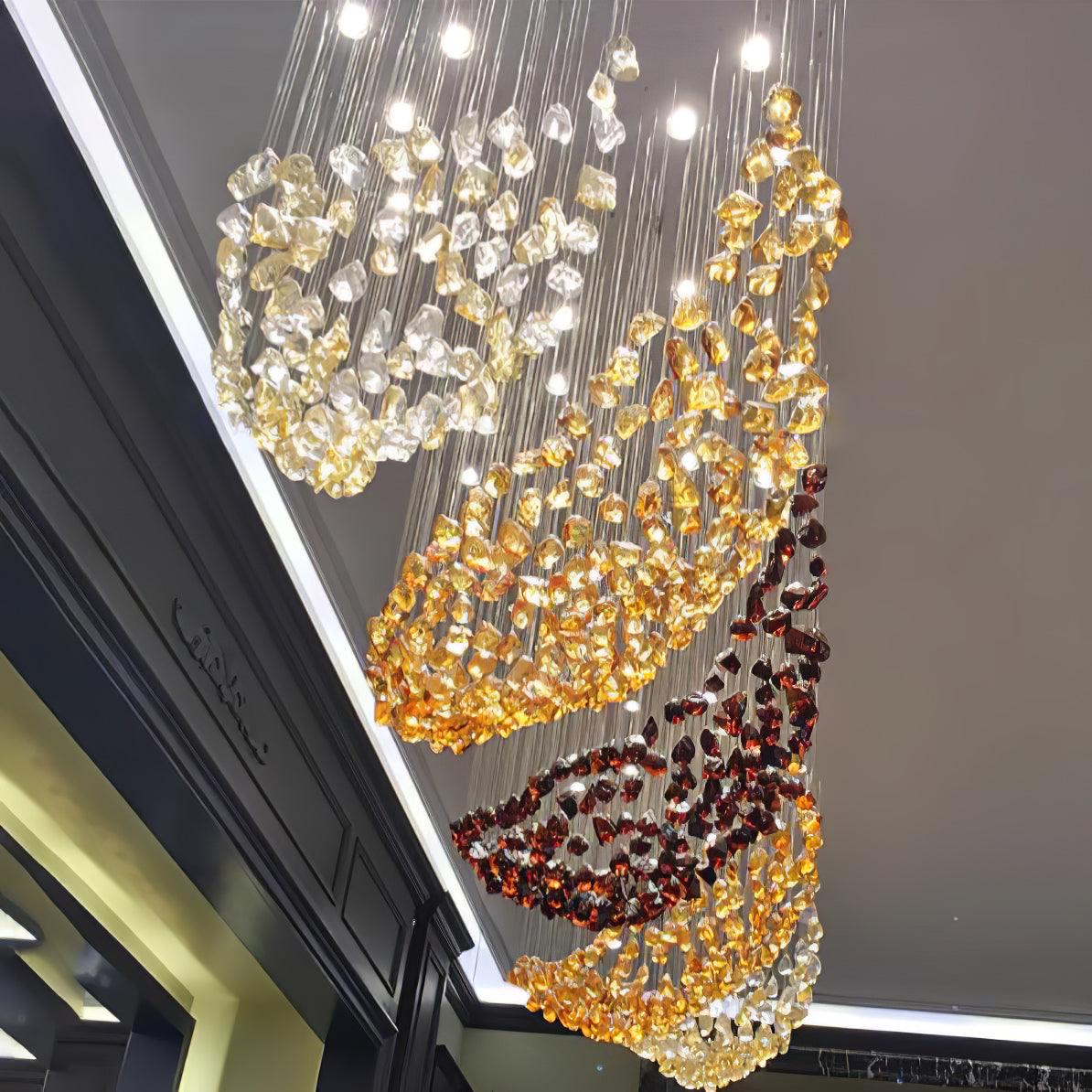 Veshaa Lustre en cristal de pierre de luxe postmoderne - Neutralighting
