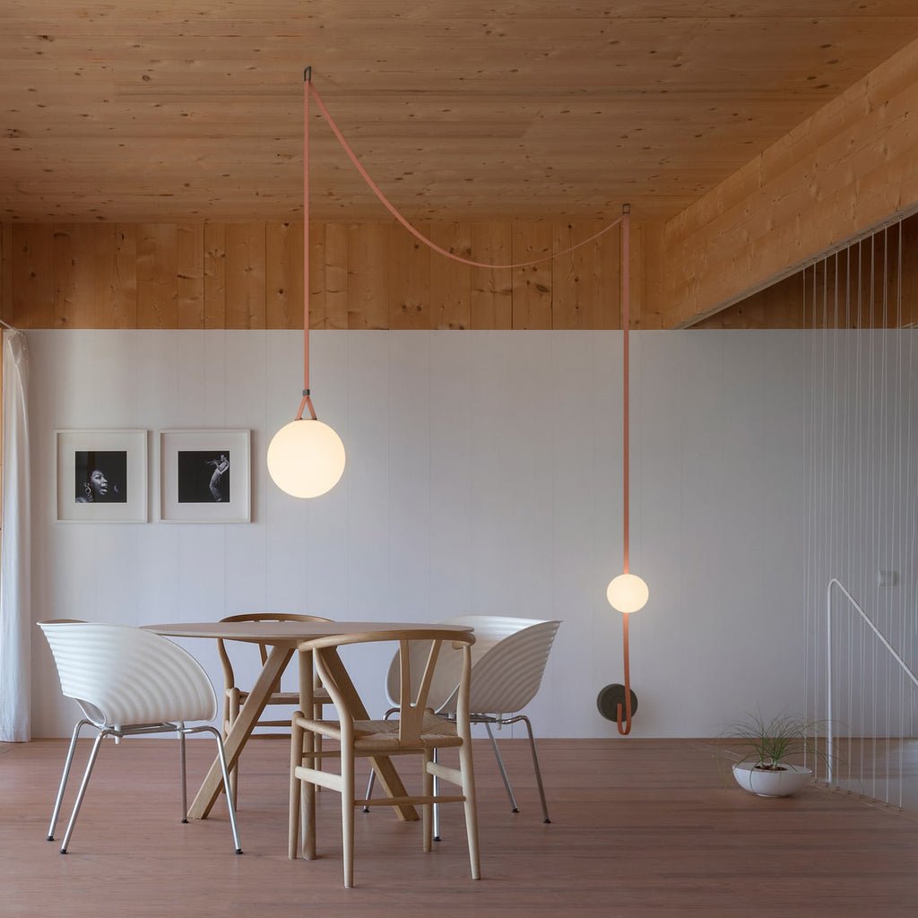 Lustra Suspension en Cuir et Verre - Neutralighting