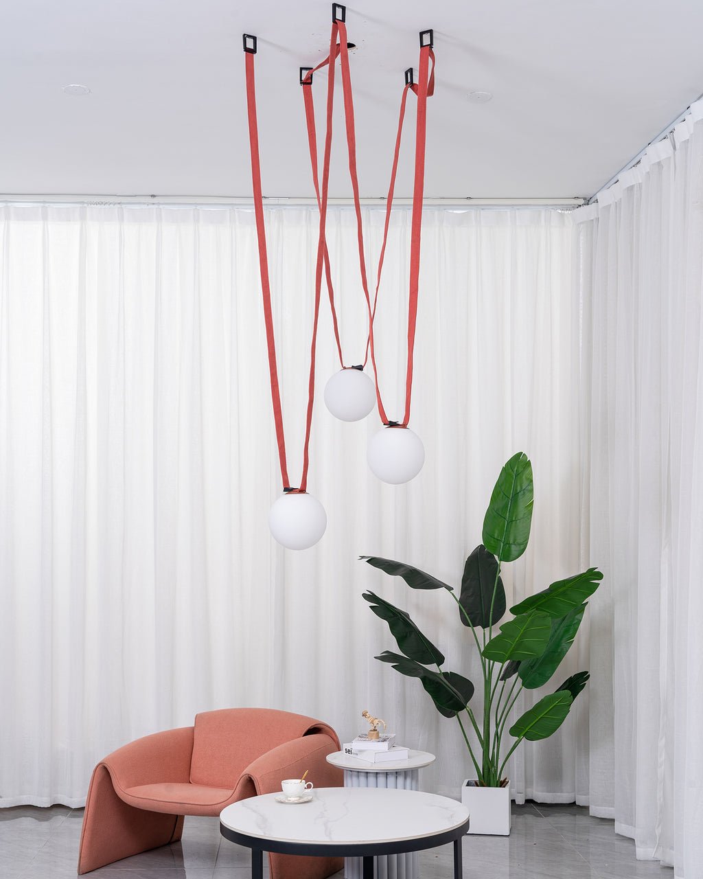Lustra Suspension en Cuir et Verre - Neutralighting