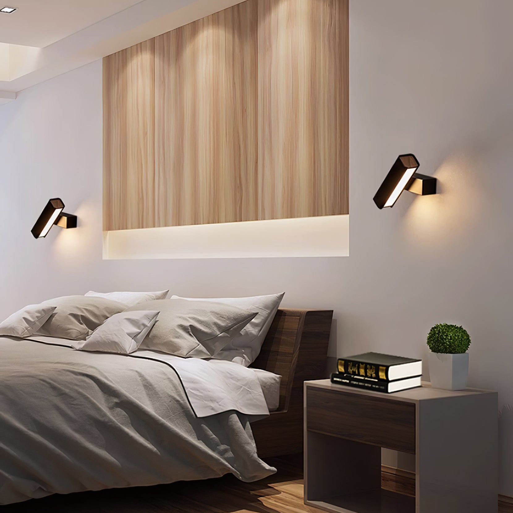 Olvynora Rotating Modern Minimalist Wooden Metal Wall Lamp - Lamp Copper