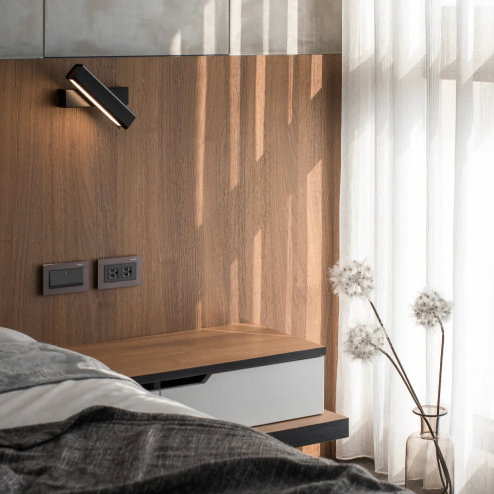 Olvynora Rotating Modern Minimalist Wooden Metal Wall Lamp - Lamp Copper