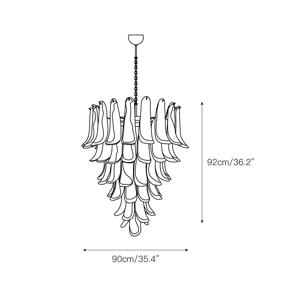 Alsorisra Postmodern Luxury Petal Glass Chandelier - Lamp Copper