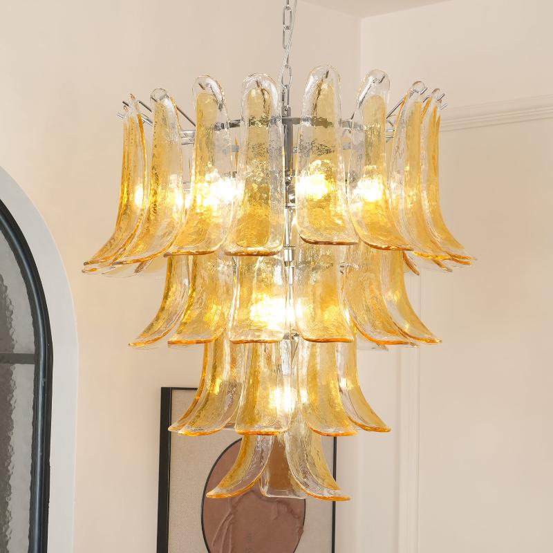 Orshaan Postmodern Luxury Metal Glass Chandelier - Lamp Copper
