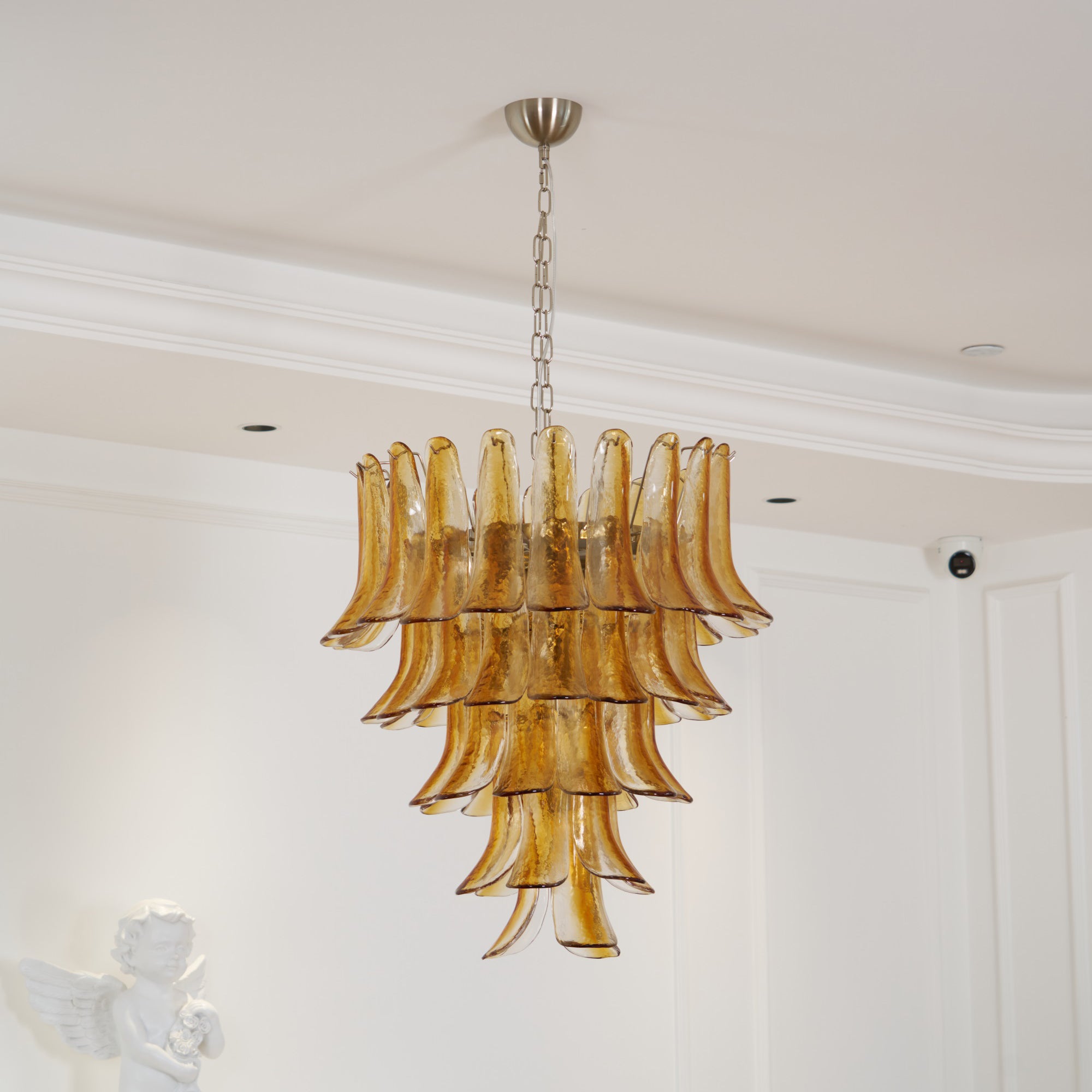 Orshaan Postmodern Luxury Metal Glass Chandelier - Lamp Copper