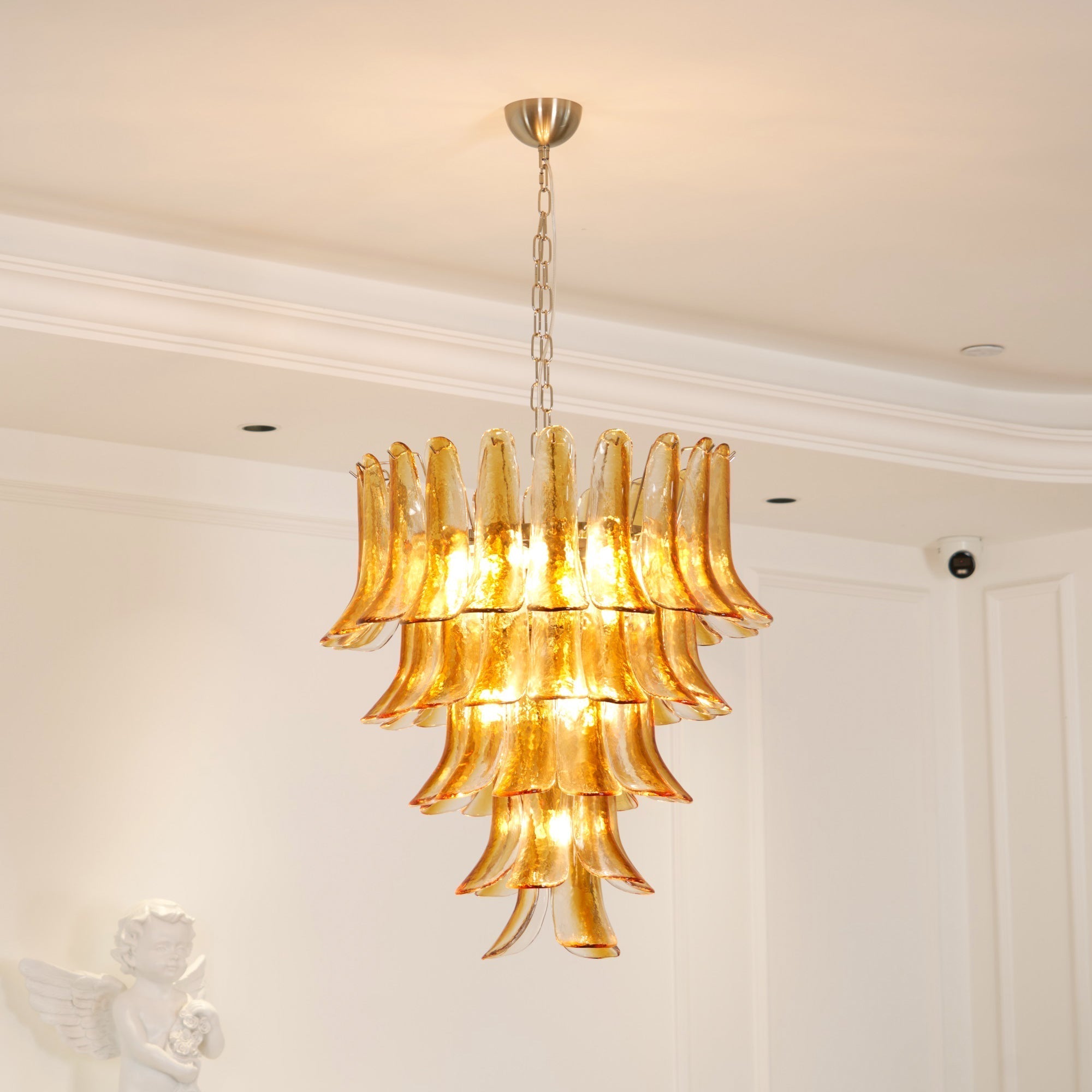 Orshaan Postmodern Luxury Metal Glass Chandelier - Lamp Copper
