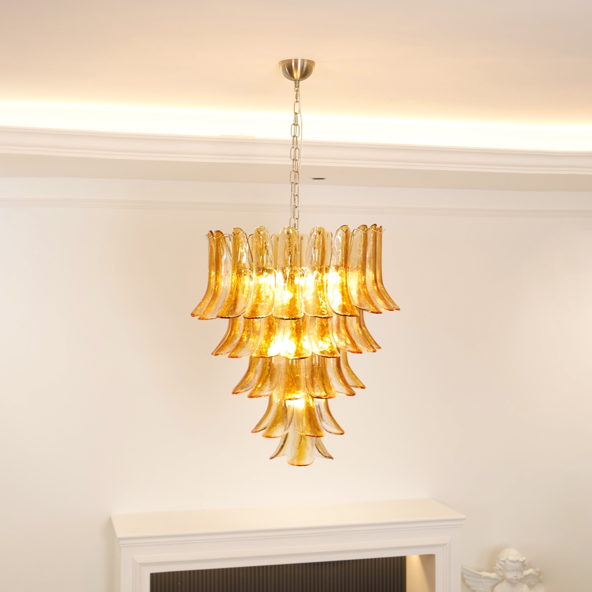 Orshaan Postmodern Luxury Metal Glass Chandelier - Lamp Copper