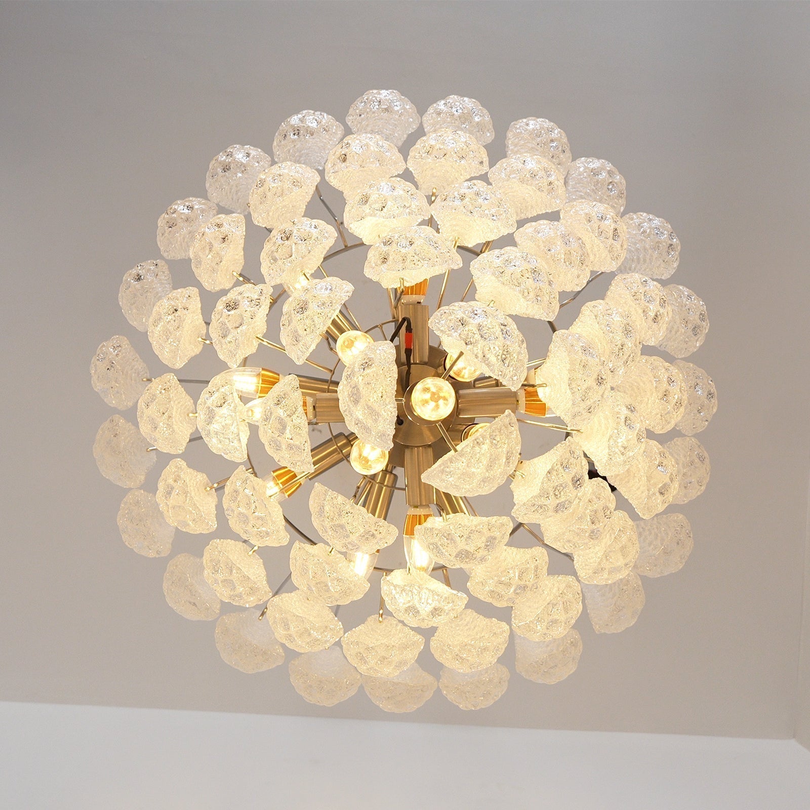 Aurora Chandelier Clear Murano Glass Dewdrop Layered - Letslighting