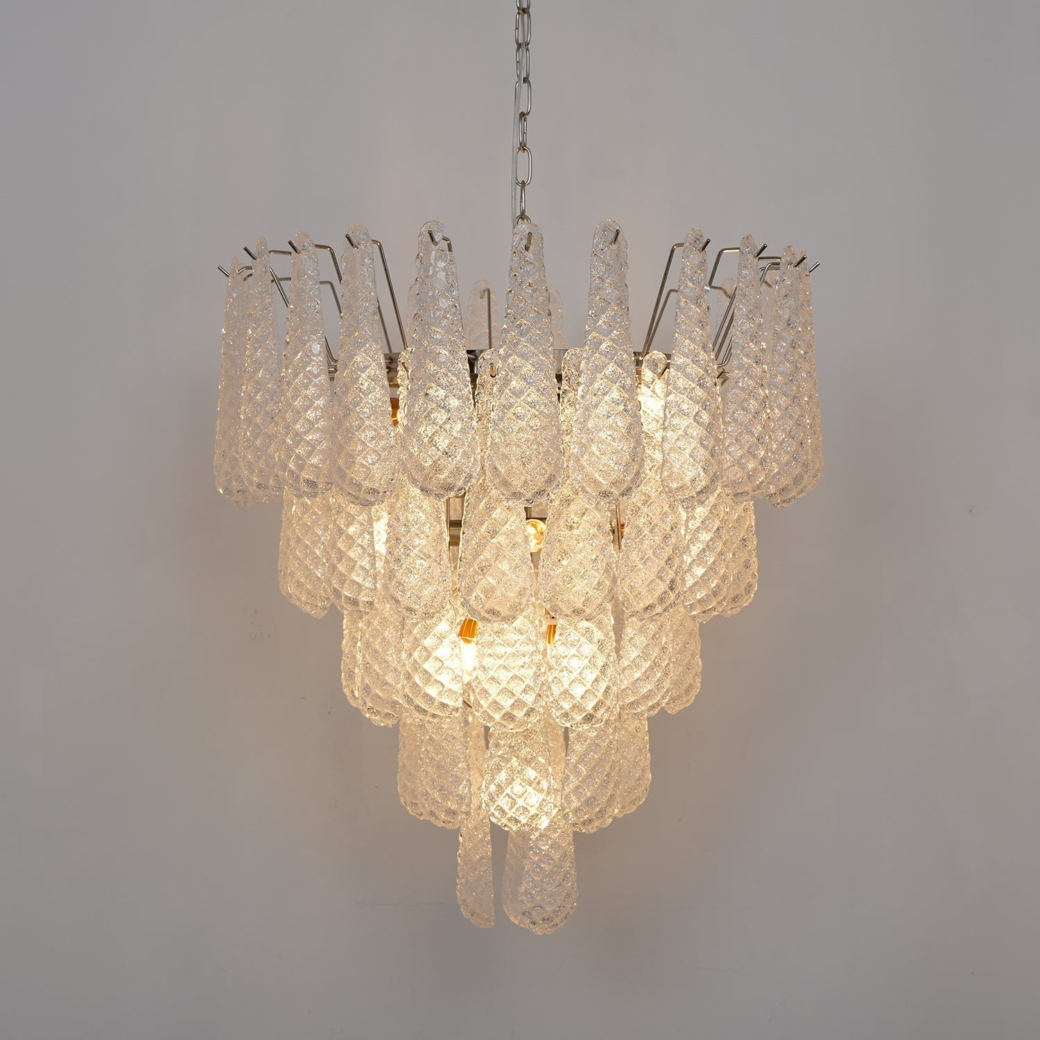 Aurora Chandelier Clear Droplets Murano Glass Waterfall Diamond - Letslighting