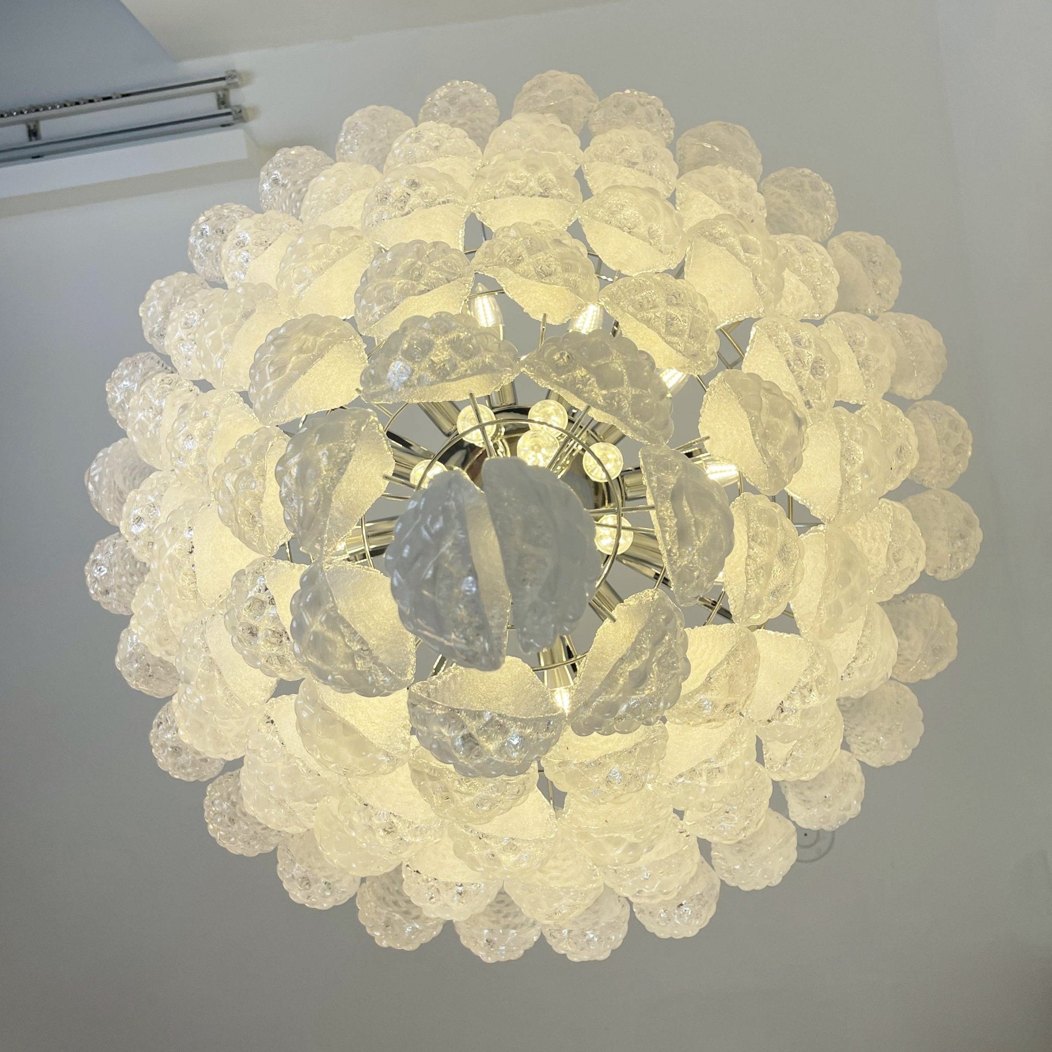 Aurora Chandelier Clear Droplets Murano Glass Waterfall Diamond - Letslighting