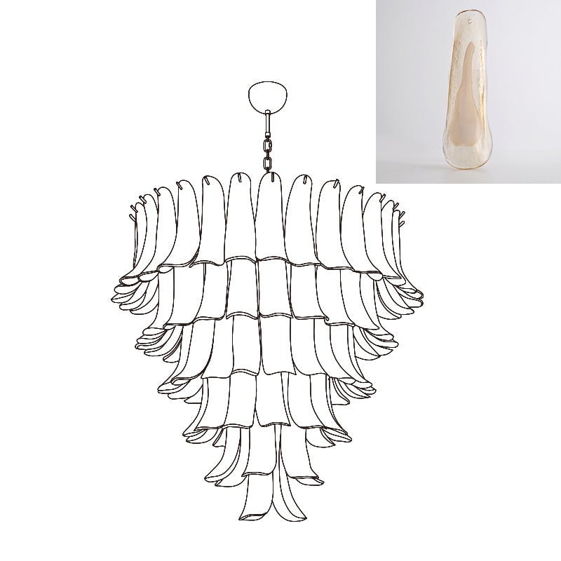 Aurora Lustre Pétales en Verre de Murano Vintage - Neutralighting