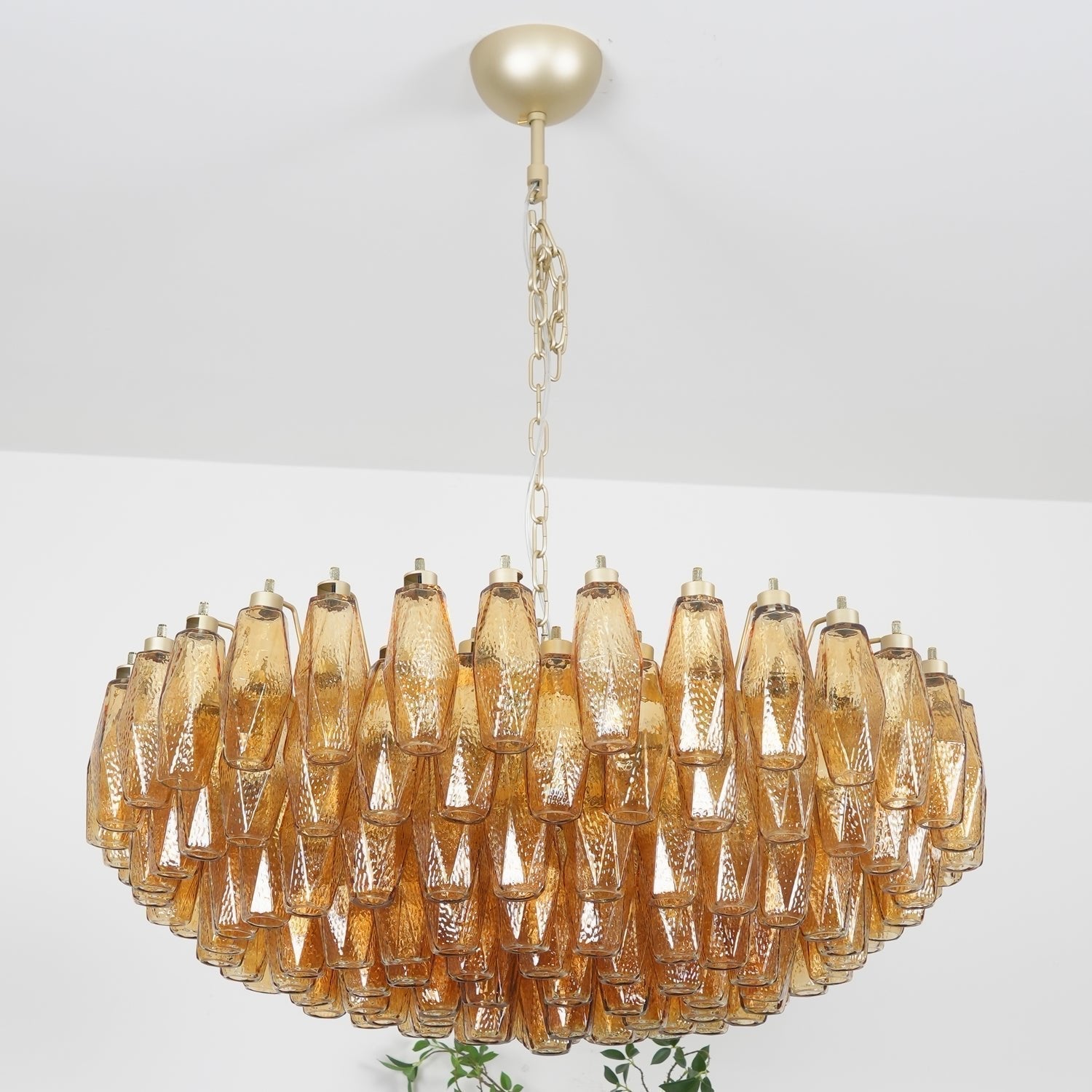 Murano Chandelier Ambre Superposé Ovale - Neutralighting