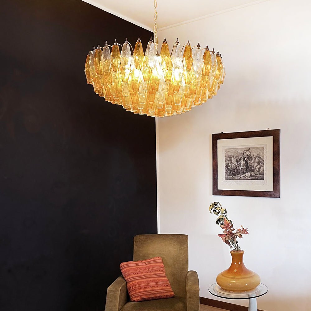 Murano Chandelier Ambre Superposé Ovale - Neutralighting