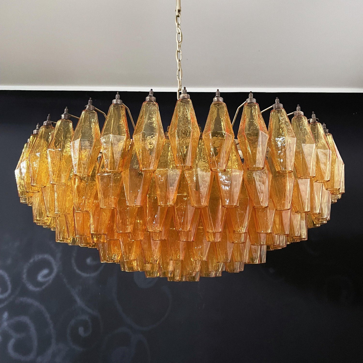 Murano Chandelier Ambre Superposé Ovale - Neutralighting
