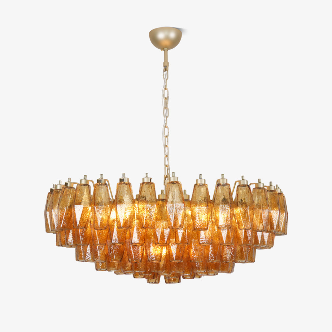 Murano Chandelier Ambre Superposé Ovale - Neutralighting