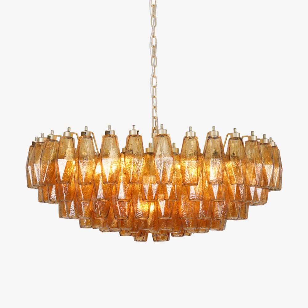 Murano Chandelier Ambre Superposé Ovale - Neutralighting