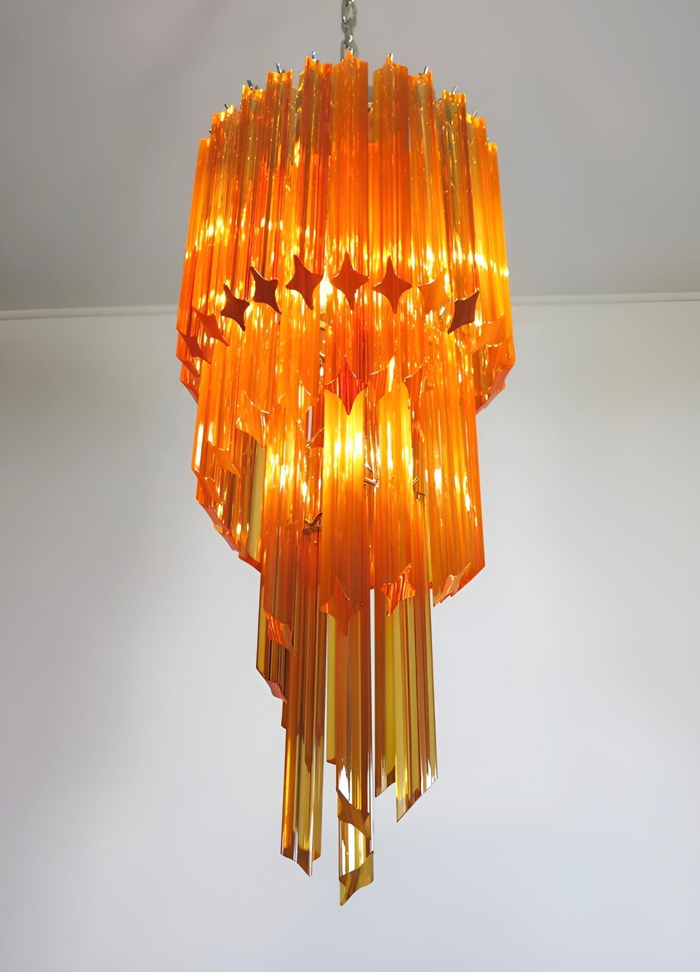 Aurora Chandelier Spiral Pink Prism Tiered - Letslighting