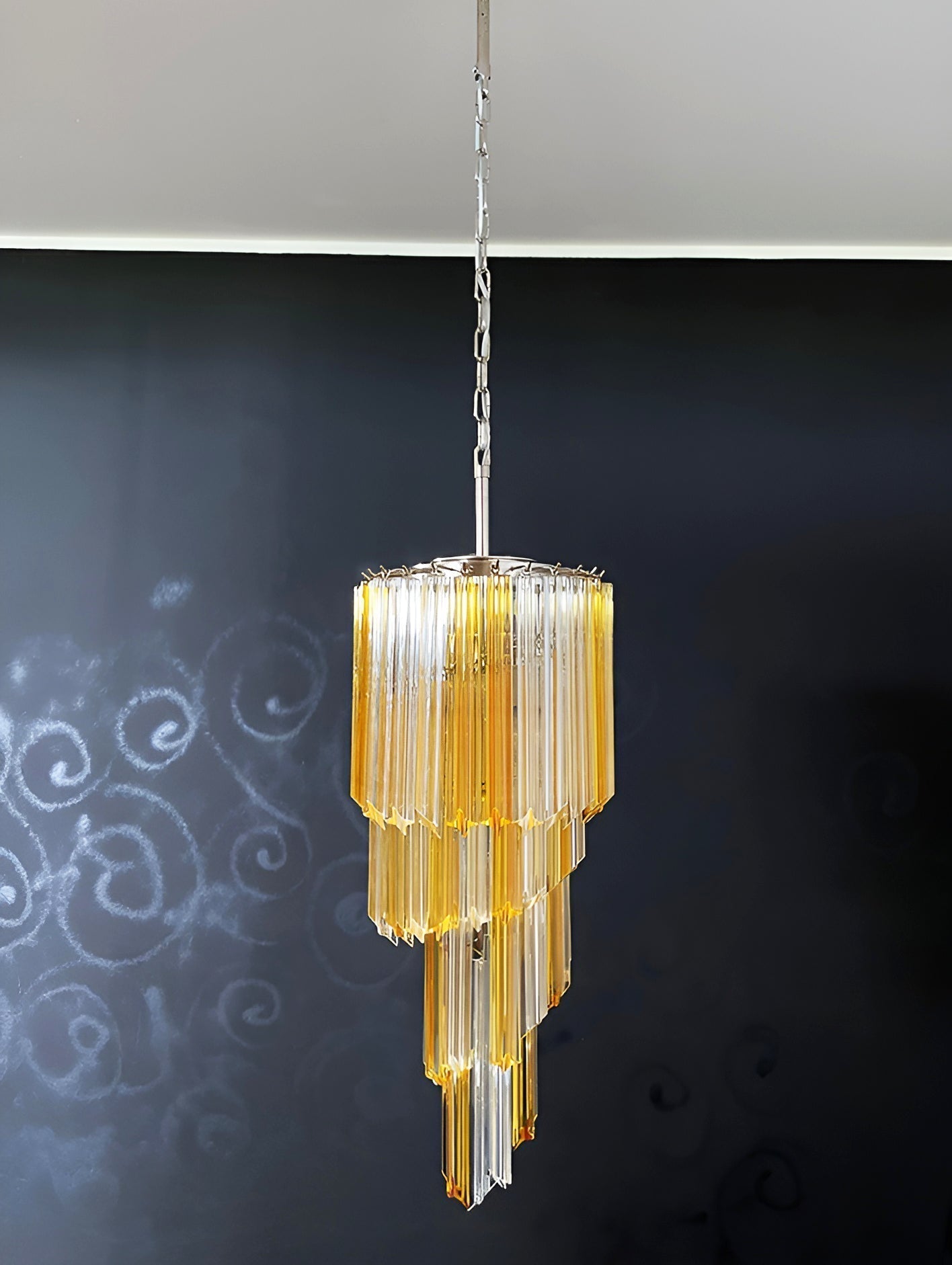 Aurora Chandelier Spiral Pink Prism Tiered - Letslighting