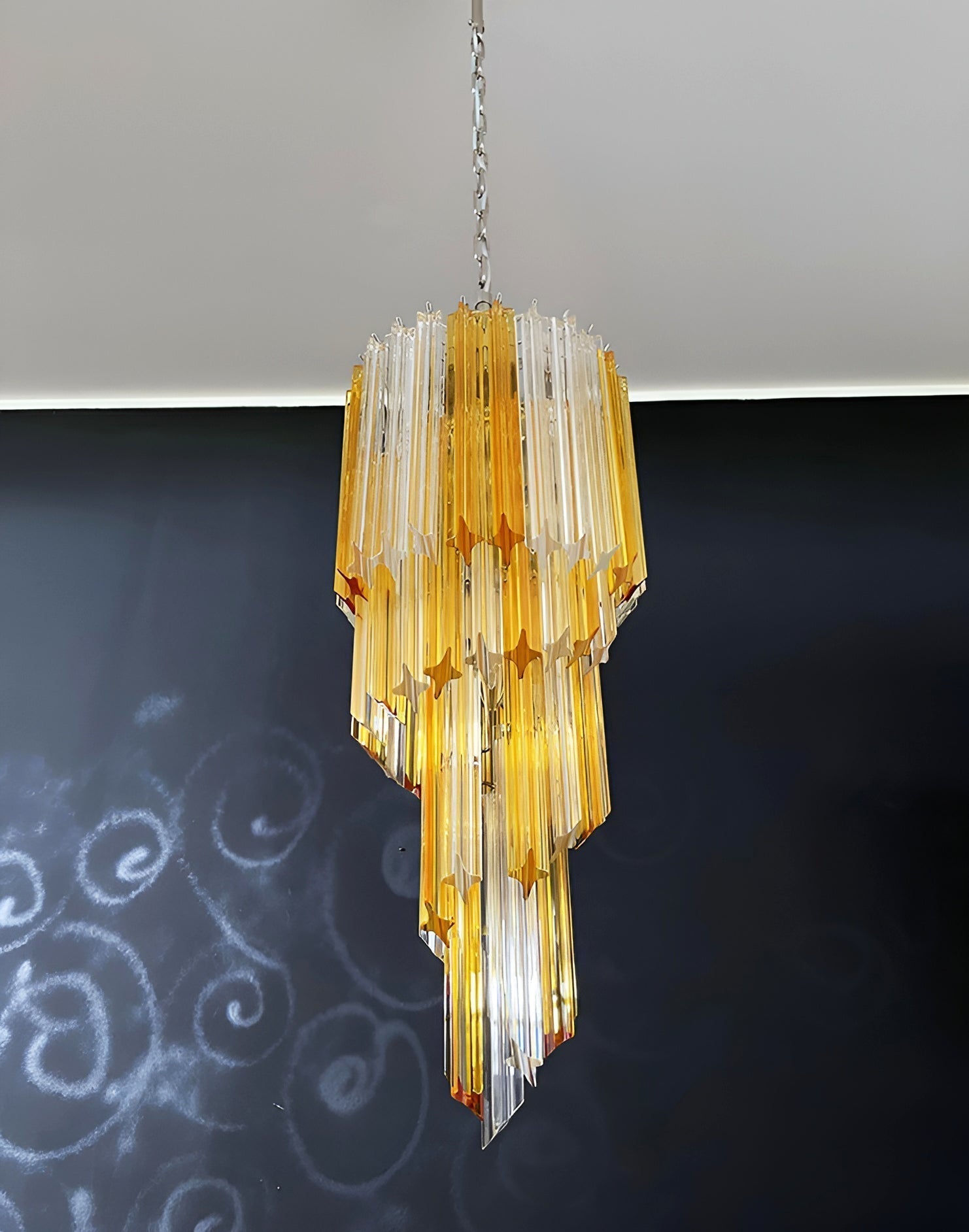 Aurora Chandelier Spiral Pink Prism Tiered - Letslighting