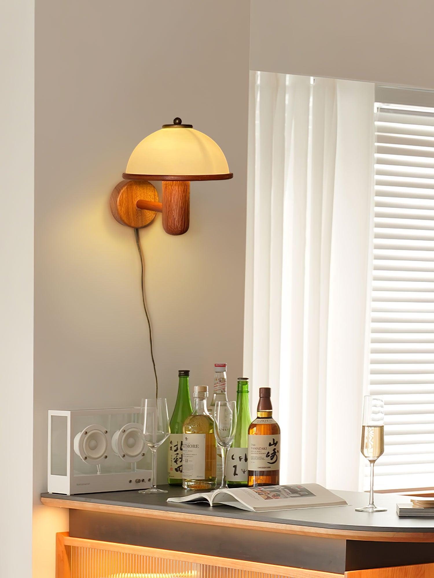 Lustra Applique Murale Champignon Bois de Chêne - Neutralighting