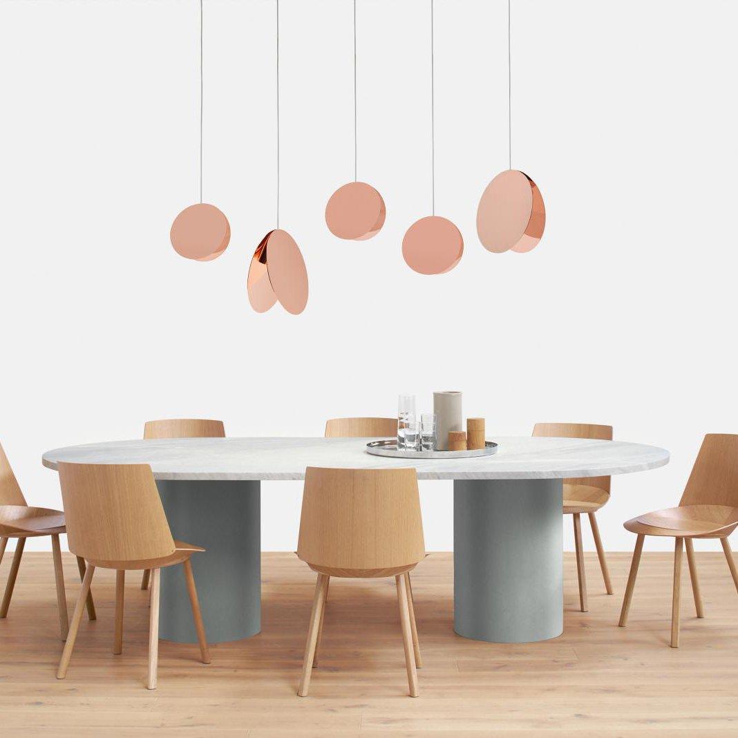 Valentina Ronde LED Suspension Blanc Rose Métal Blanc Salon Chambre - Neutralighting