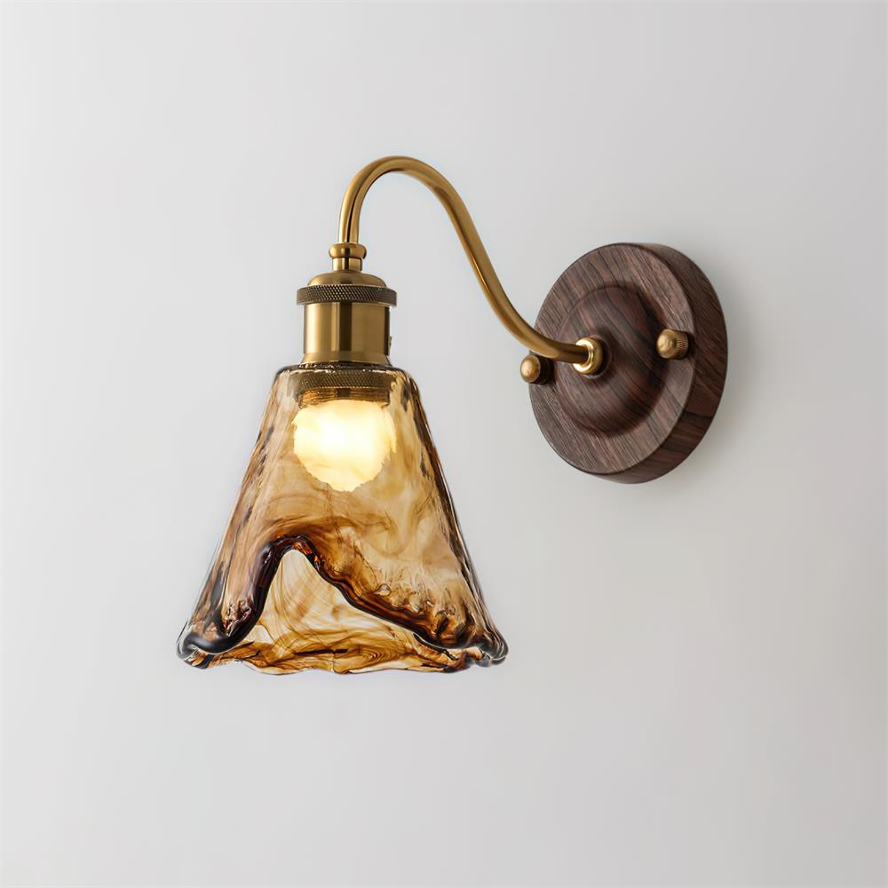 Zephyr Applique Murale Vintage Noyer Doré - Neutralighting