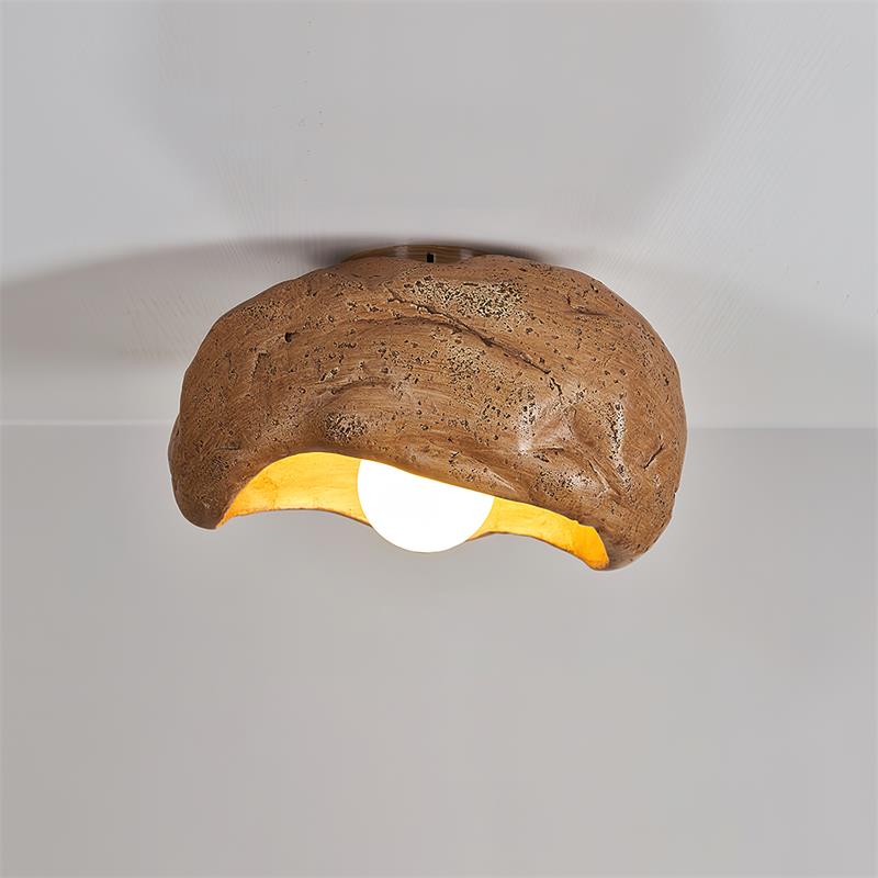 Nami Plafonnier Sculpté Travertin Roche Texture Rustique - Neutralighting