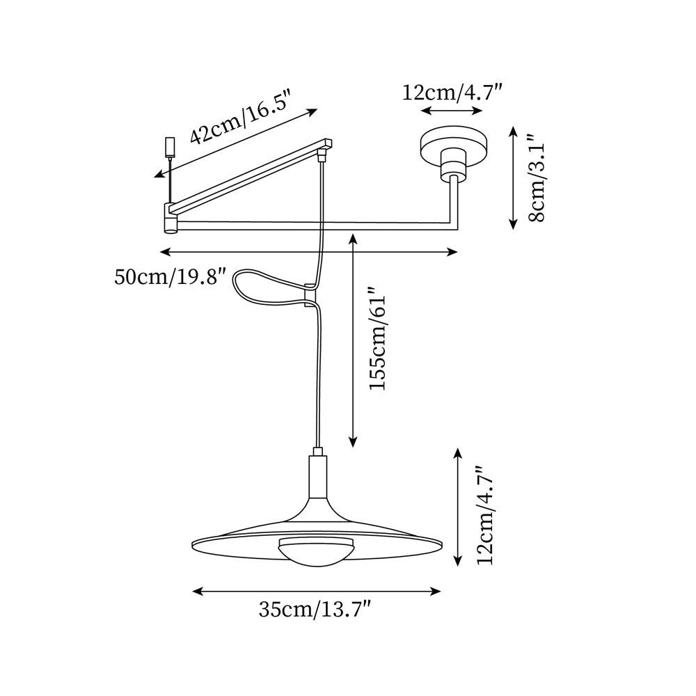Veylo Lustra Lampe Suspendue Bras Pivotant Ajustable - Neutralighting