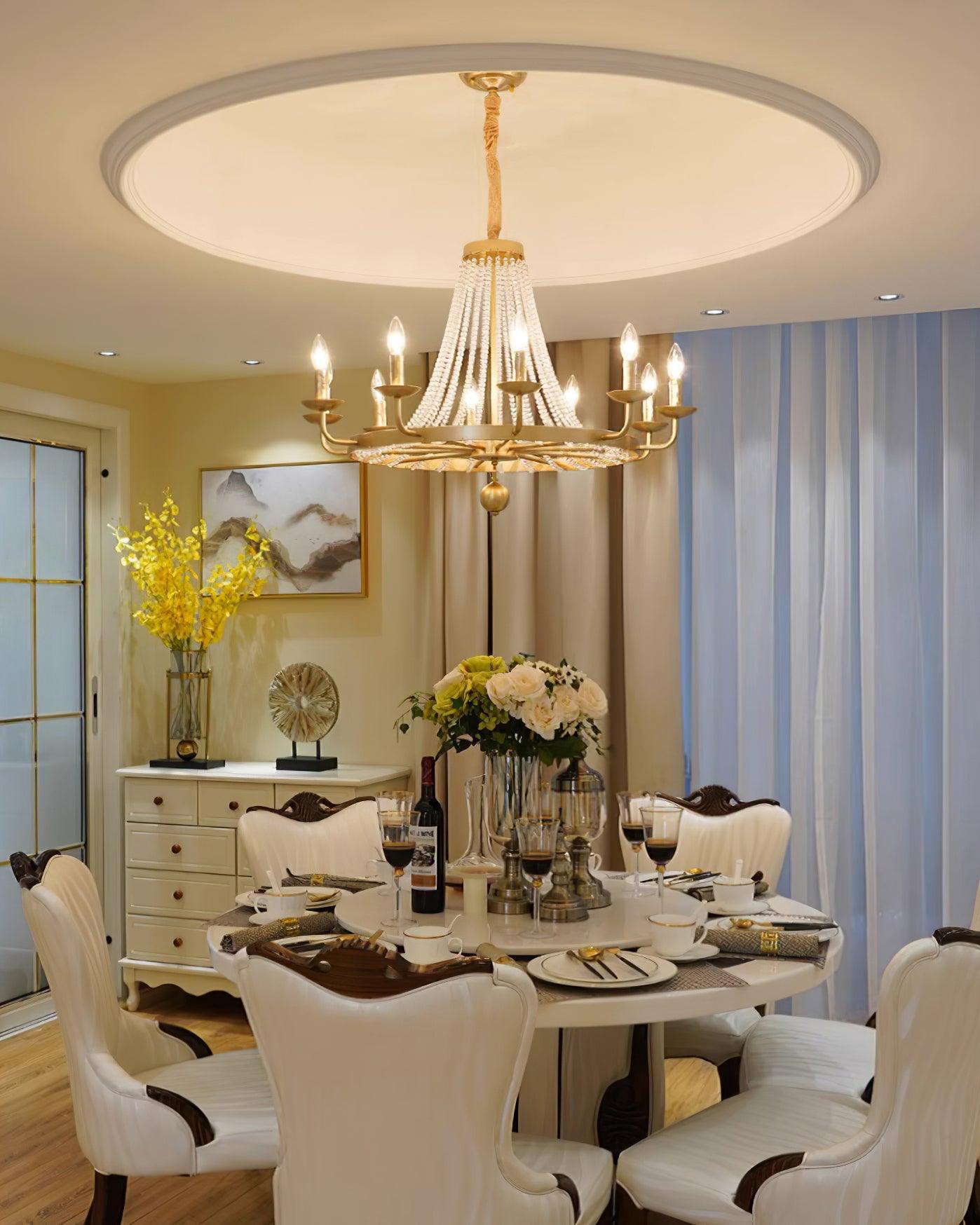 Naples Lustre Perles de Cristal Rustique Blanc Gris Royal - Neutralighting