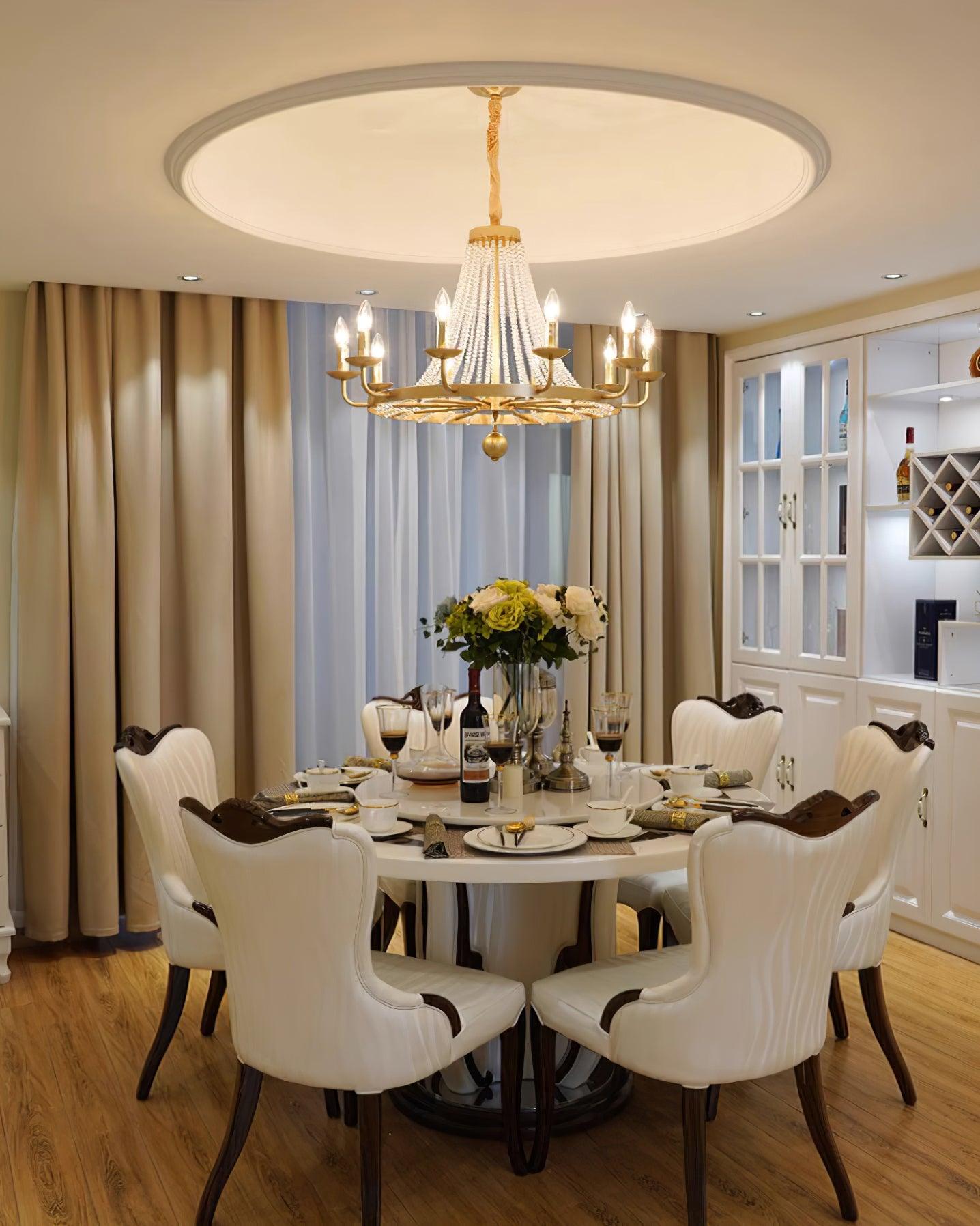 Naples Lustre Perles de Cristal Rustique Blanc Gris Royal - Neutralighting