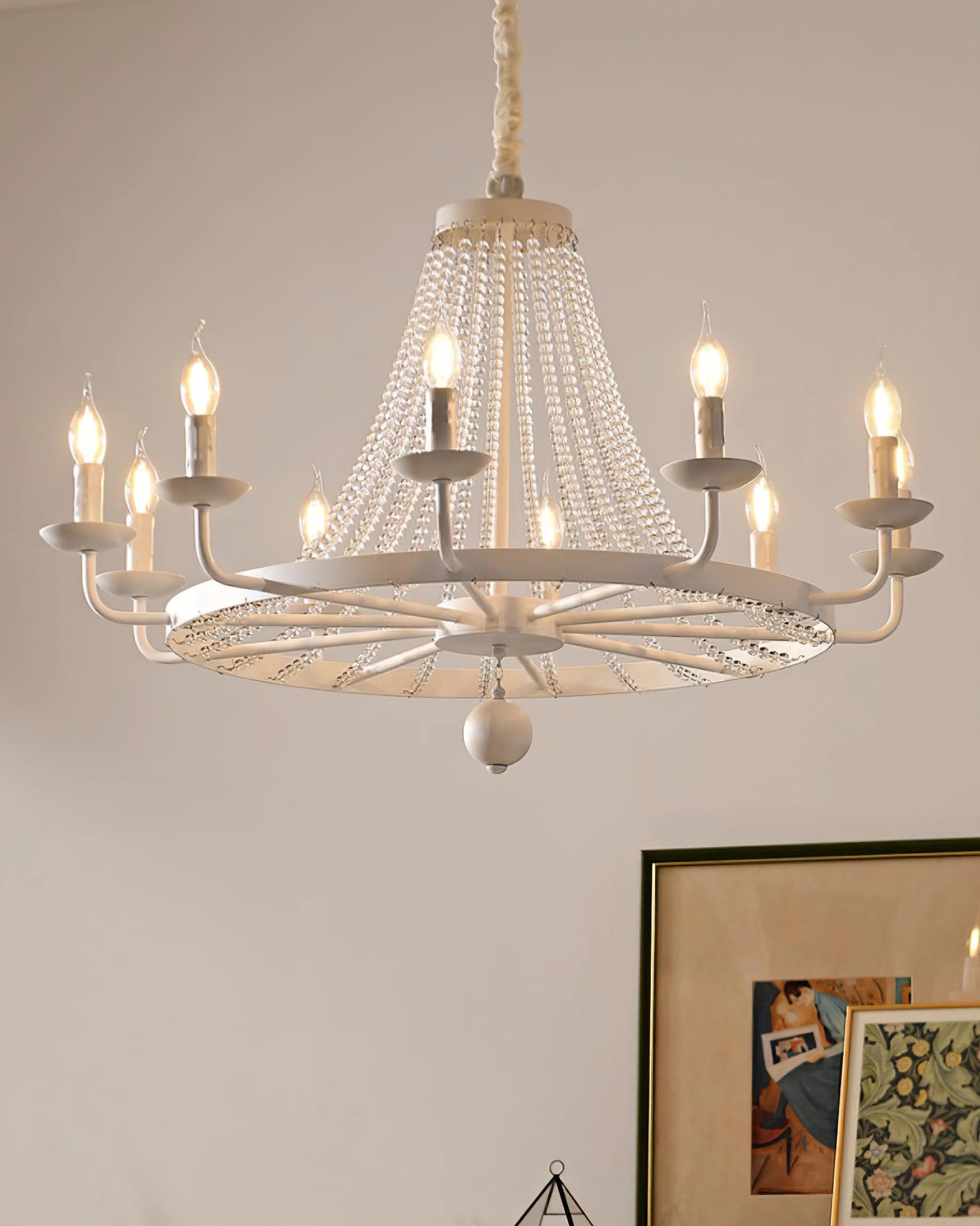 Naples Lustre Perles de Cristal Rustique Blanc Gris Royal - Neutralighting