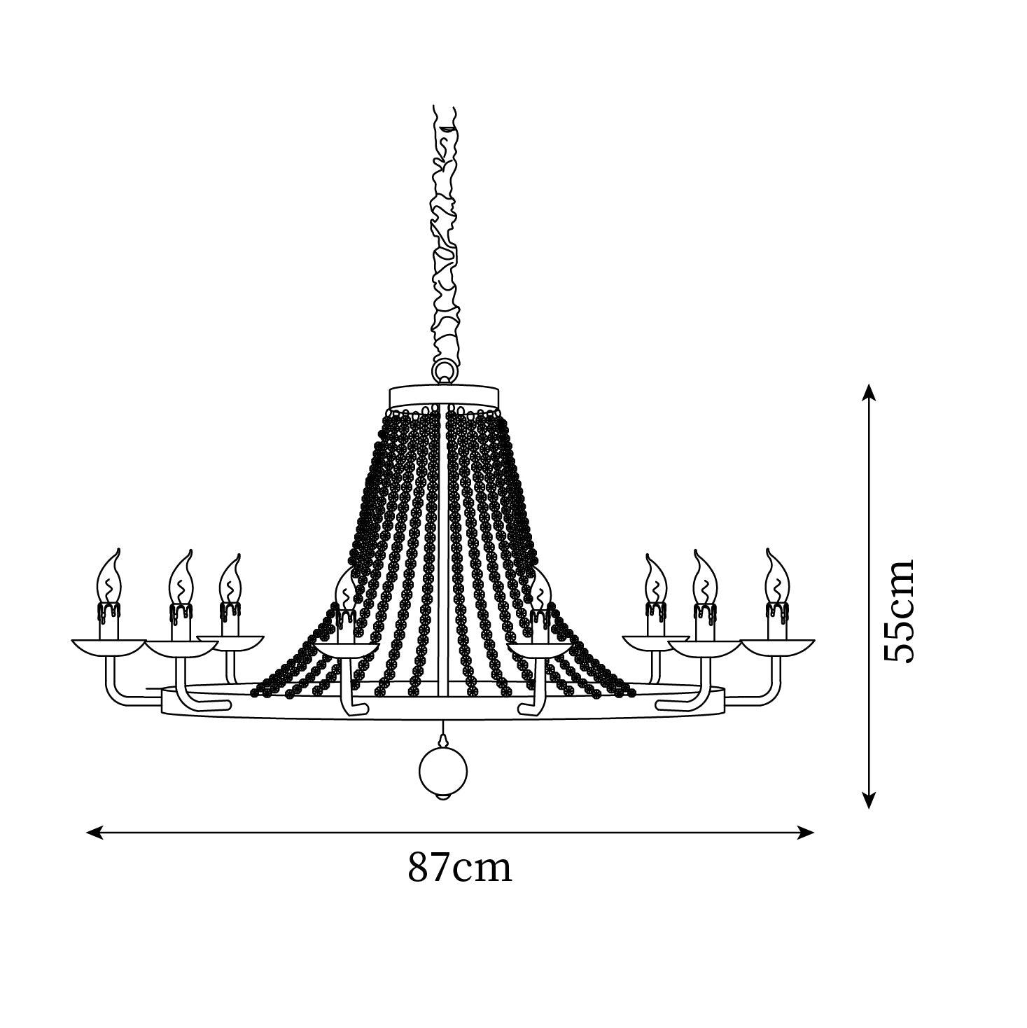 Naples Lustre Perles de Cristal Rustique Blanc Gris Royal - Neutralighting