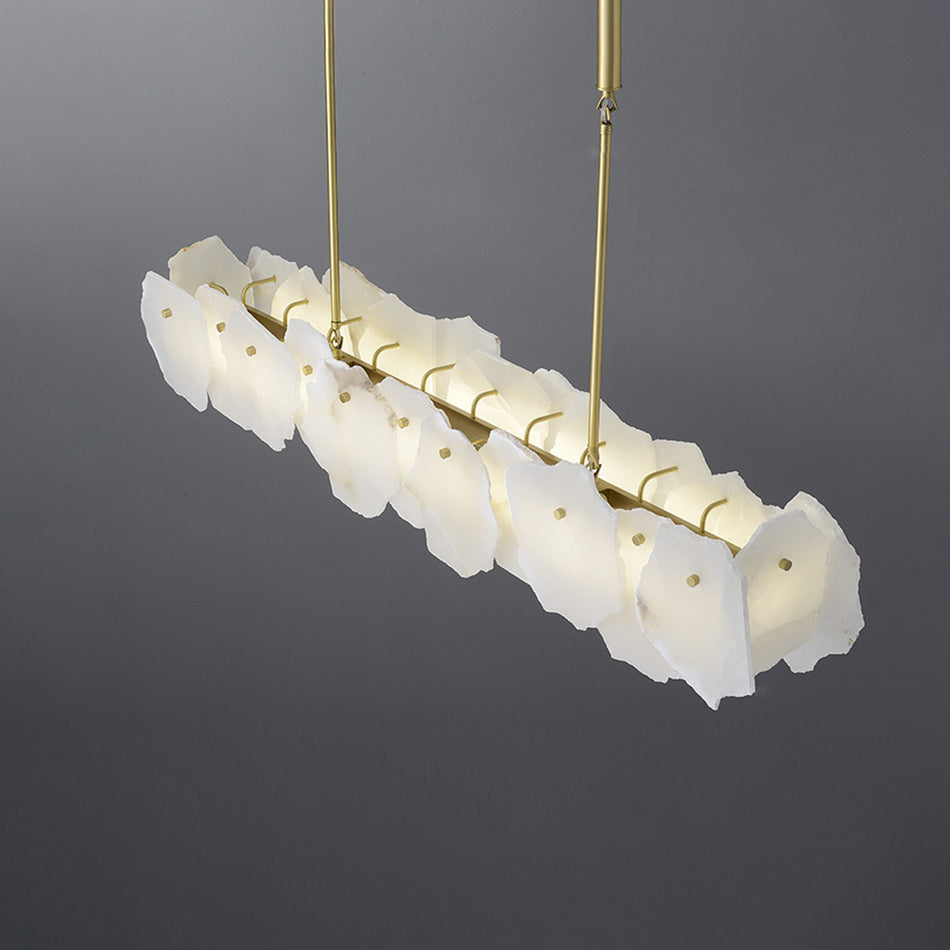 Catala Lustre Moderne Minimaliste en Laiton et Albâtre - Neutralighting