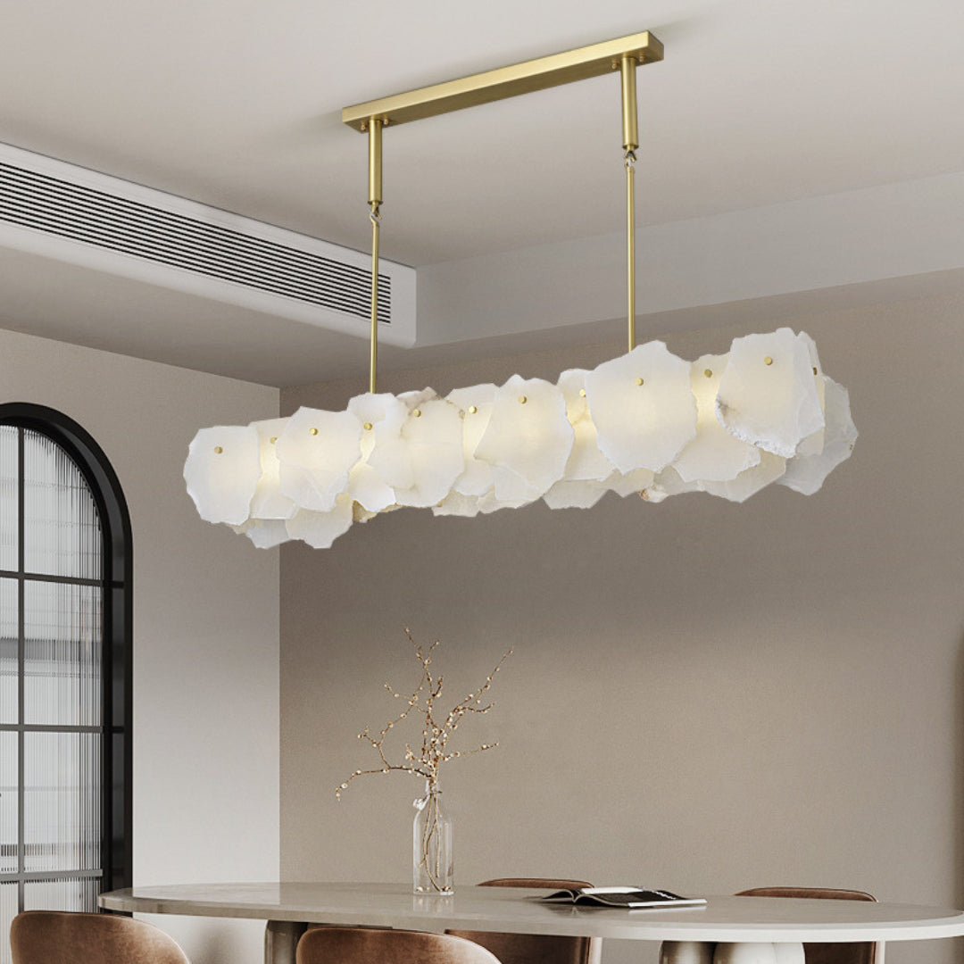 Catala Lustre Moderne Minimaliste en Laiton et Albâtre - Neutralighting