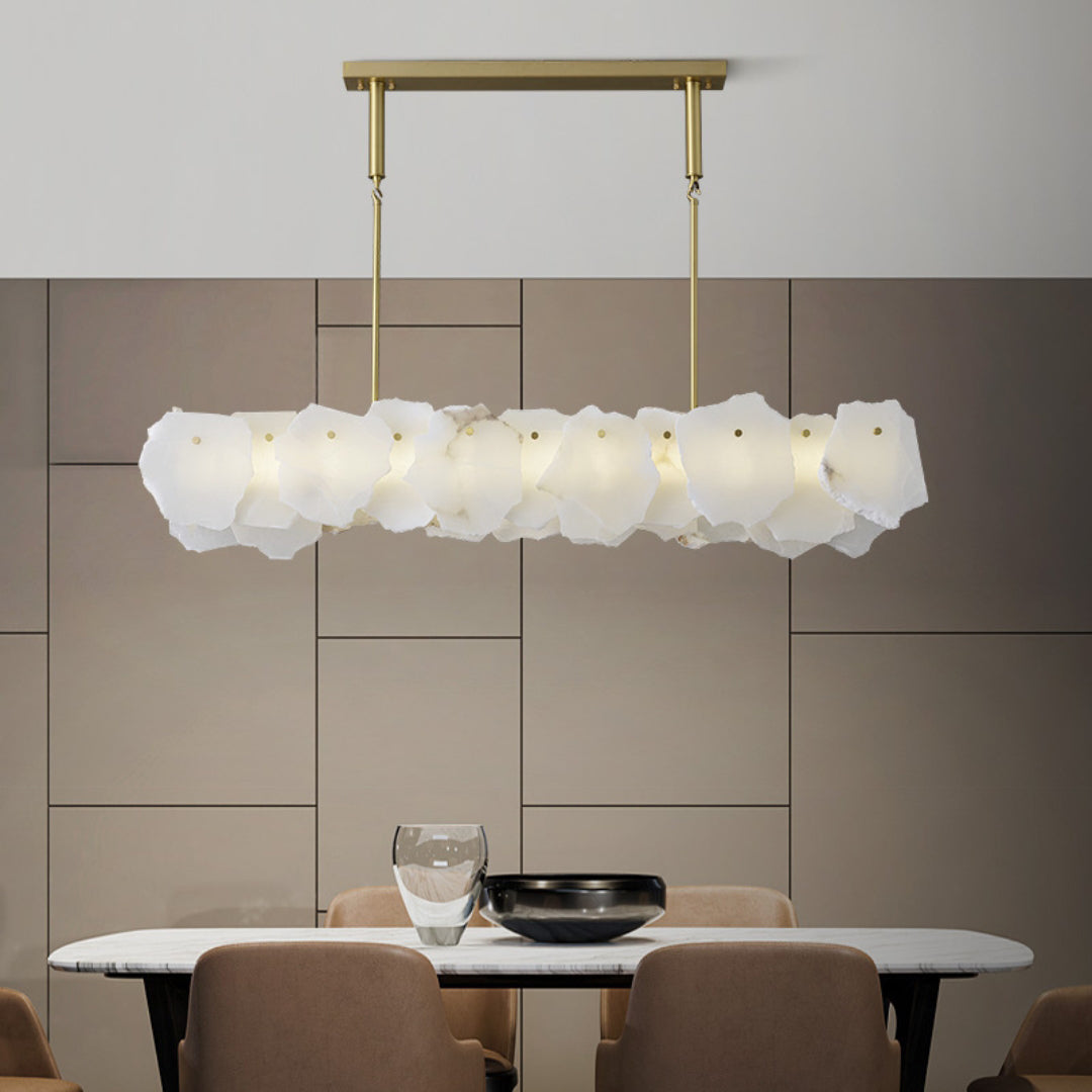 Catala Lustre Moderne Minimaliste en Laiton et Albâtre - Neutralighting