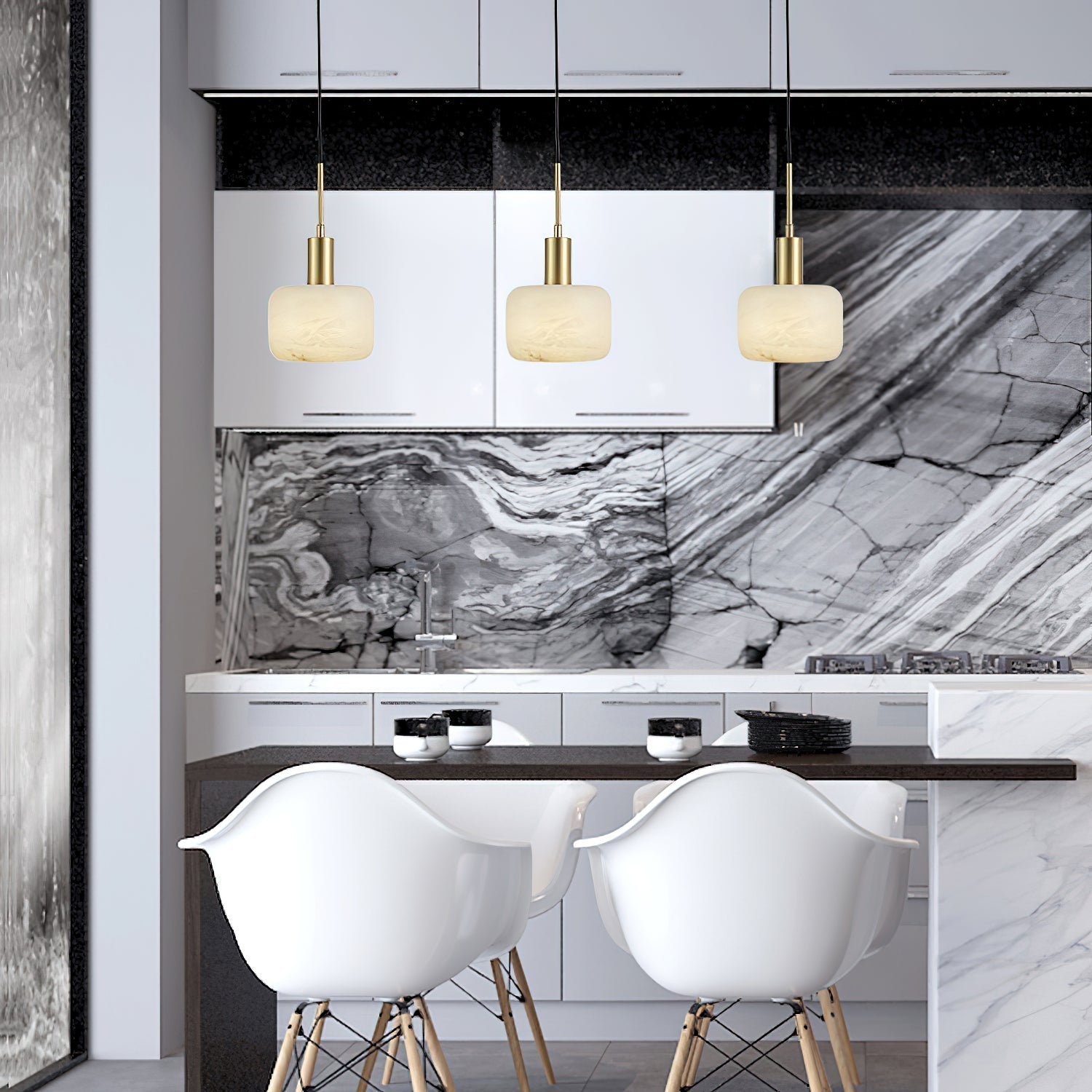 Eliriel Petite Suspension en Albâtre Naturel - Neutralighting