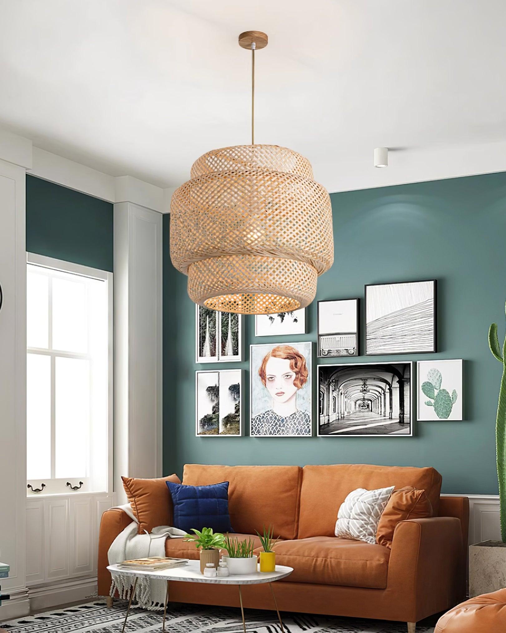 Kora Suspension Bambou Tissé Organique - Neutralighting
