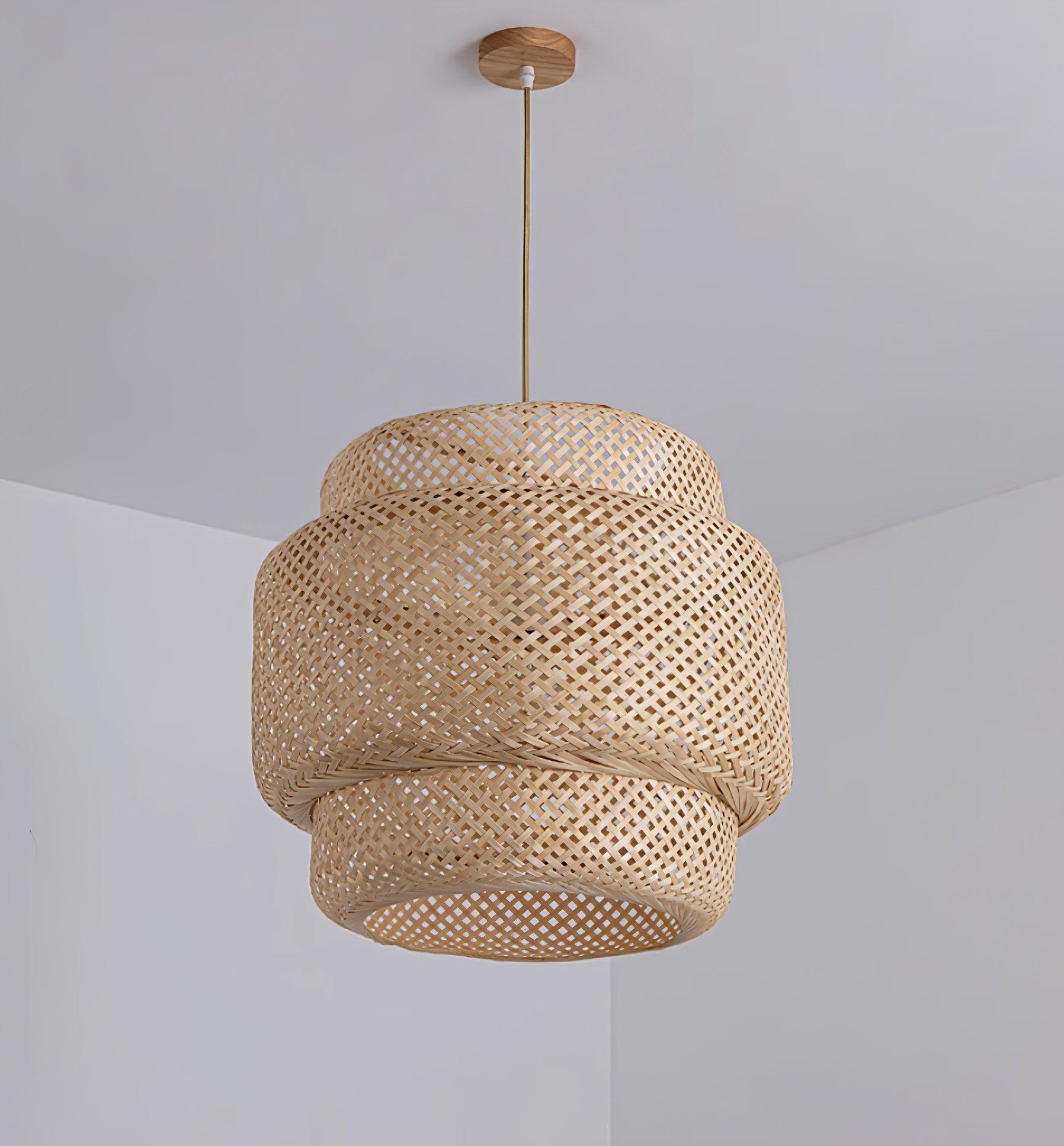 Kora Suspension Bambou Tissé Organique - Neutralighting