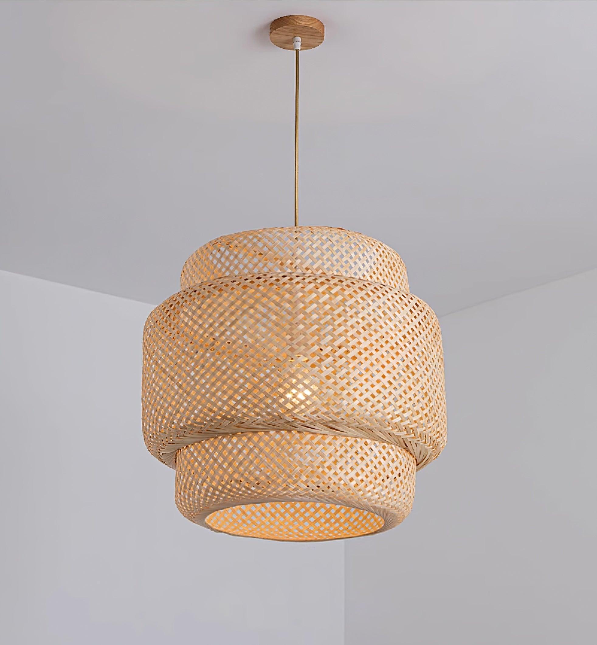 Kora Suspension Bambou Tissé Organique - Neutralighting
